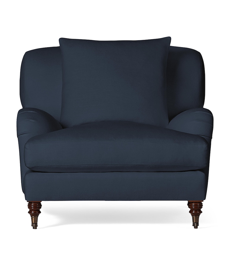 Beechwood and Linen Somerville Club Chair MEDIUM MAHOGANY Image 1