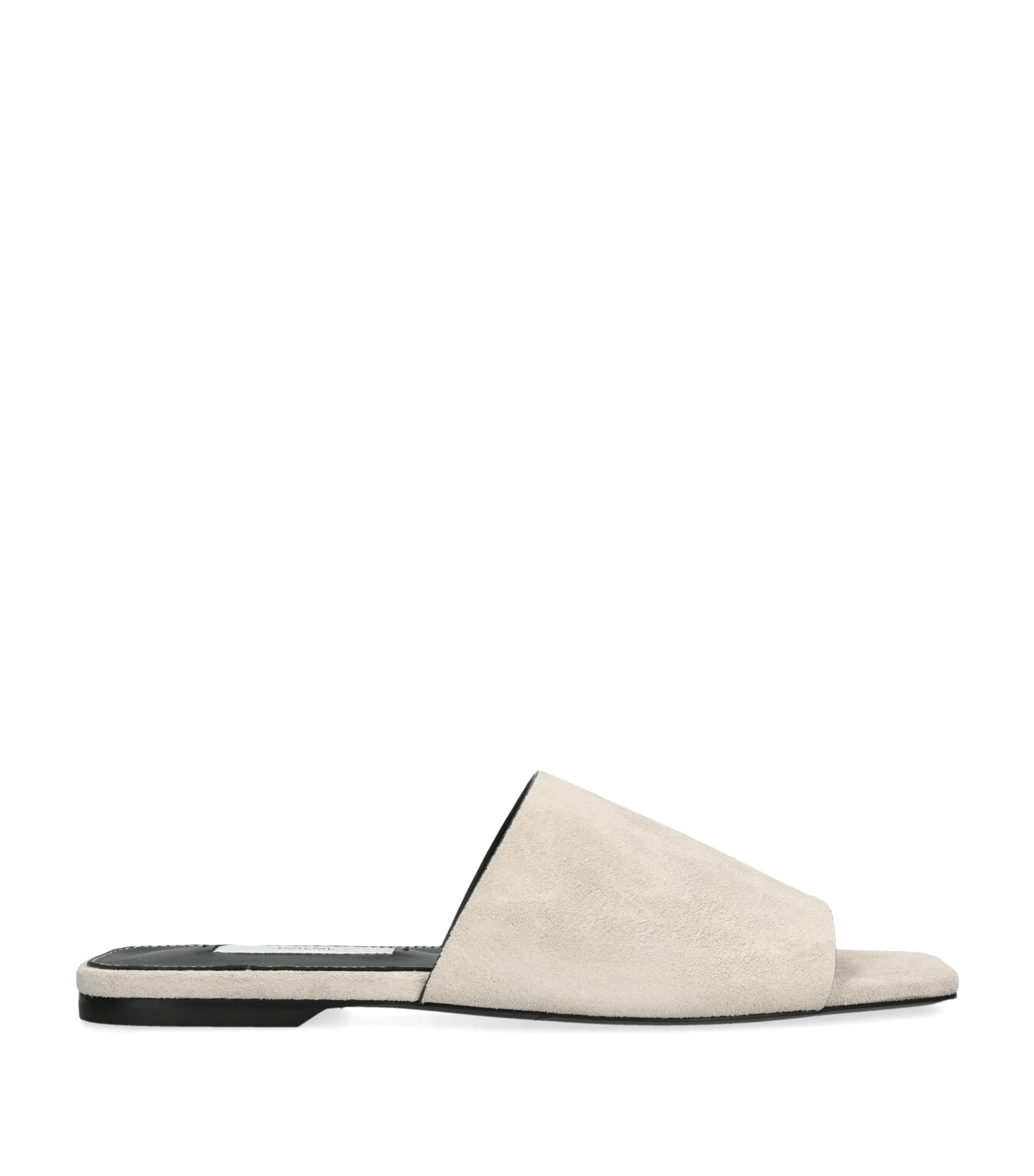 Totême Leather Bandeau Slides In White