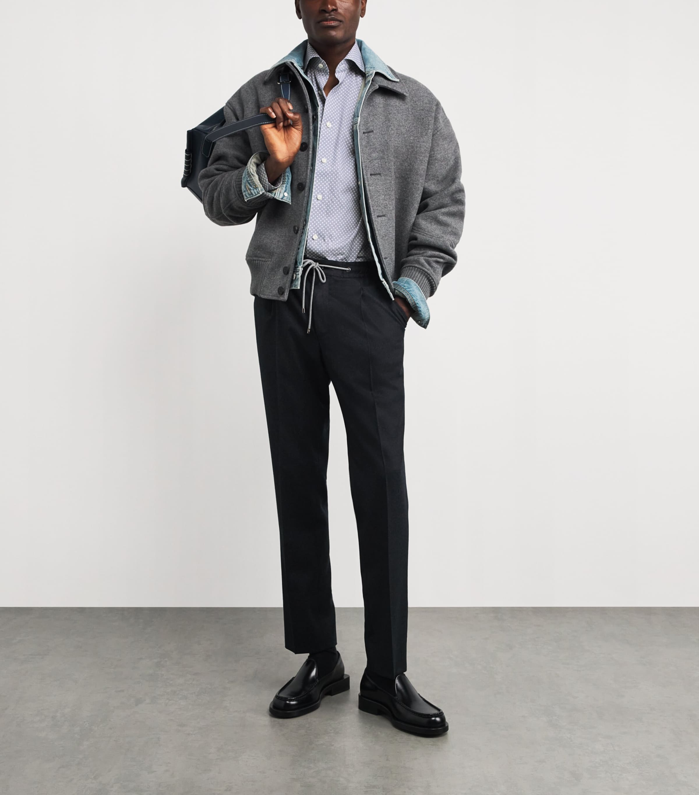 Cotton Signature Twill Medallion Print Shirt MID BLUE Image 2