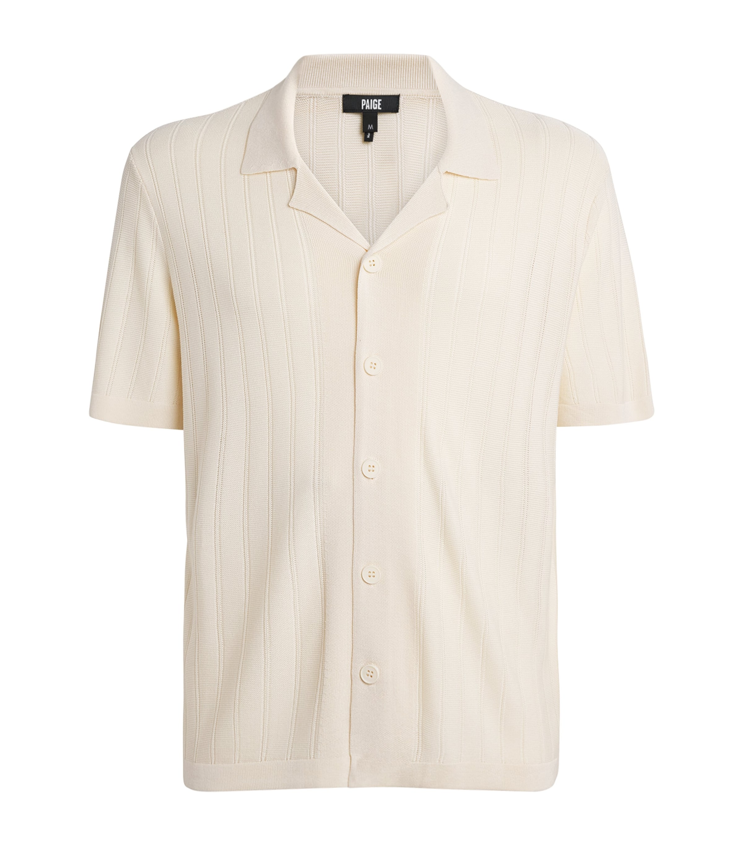 Paige Copley Ribbed Fine-knit Shirt In White