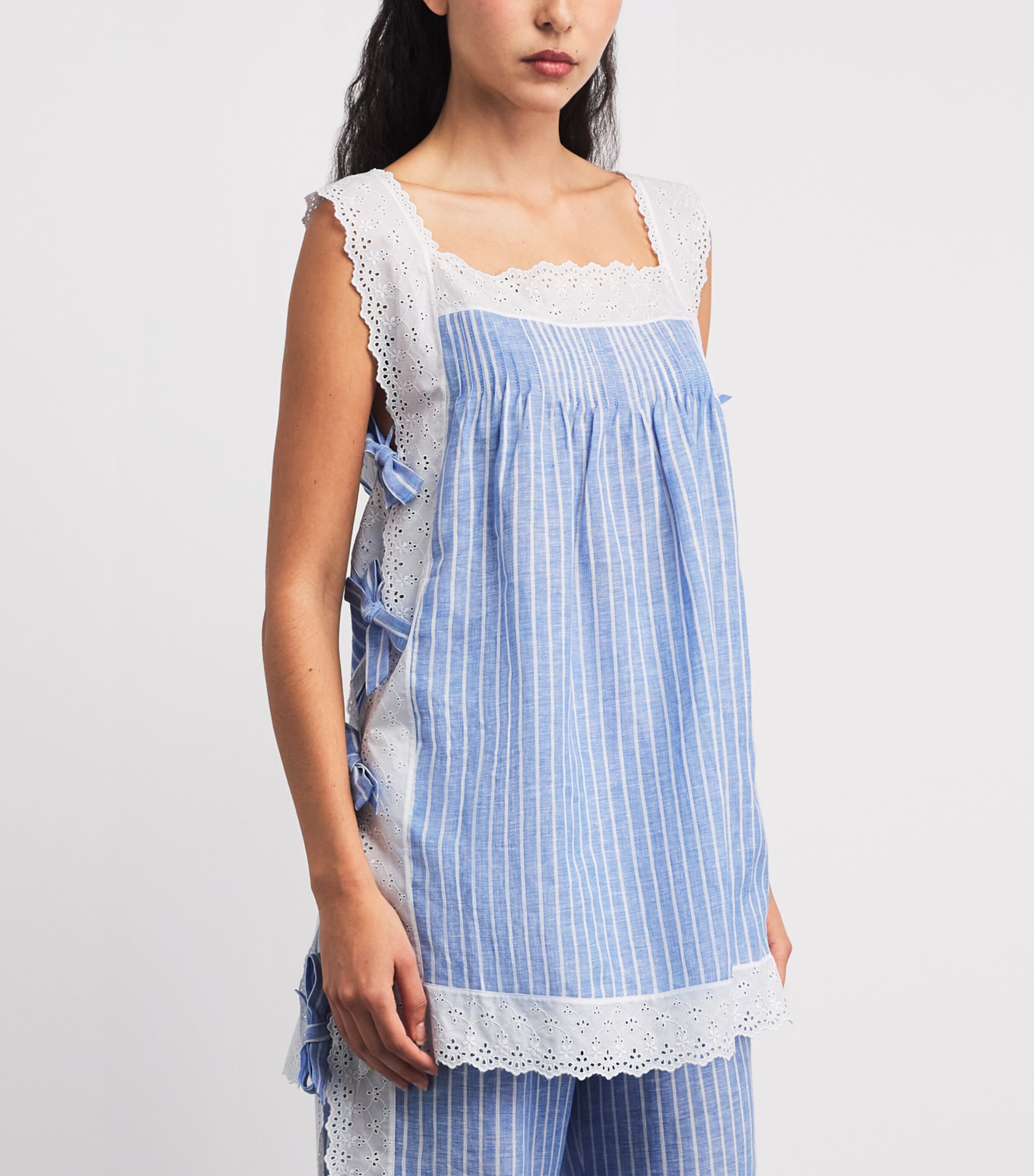 Loretta Caponi Womens Linen Fiocchini Top Porto Giunco Image 4