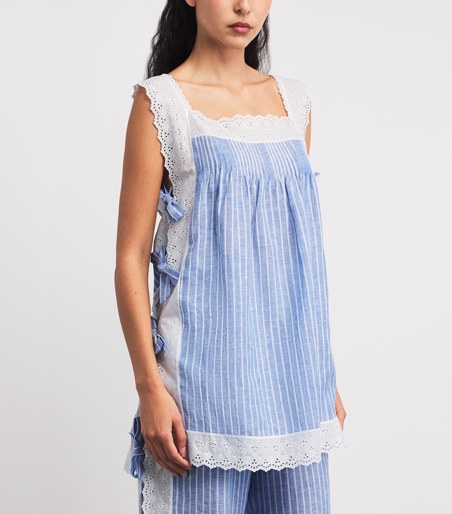 Loretta Caponi Womens Linen Fiocchini Top Porto Giunco Image 4