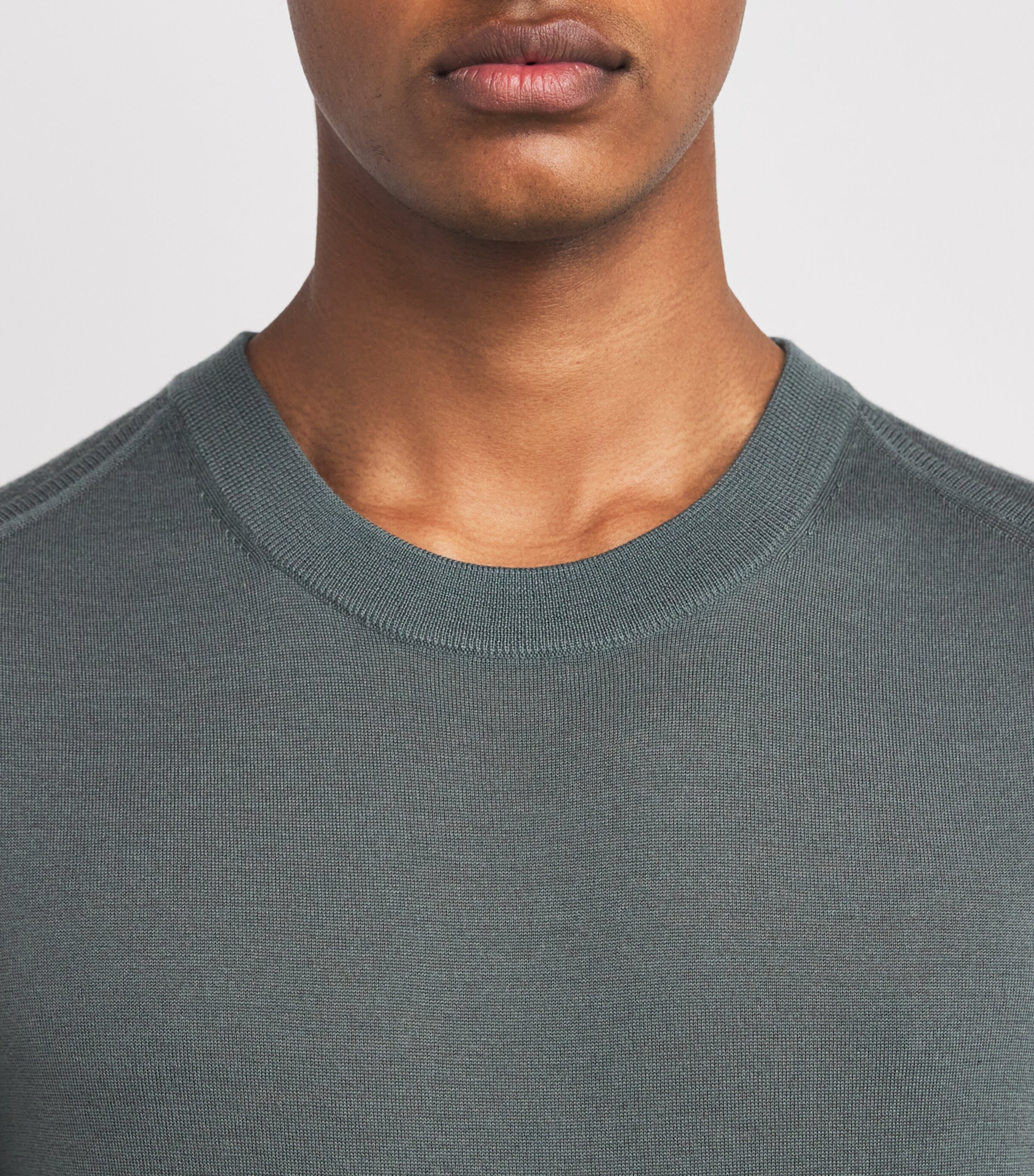 Paul Smith Mens Merino Crew-Neck Sweater Green Image 6