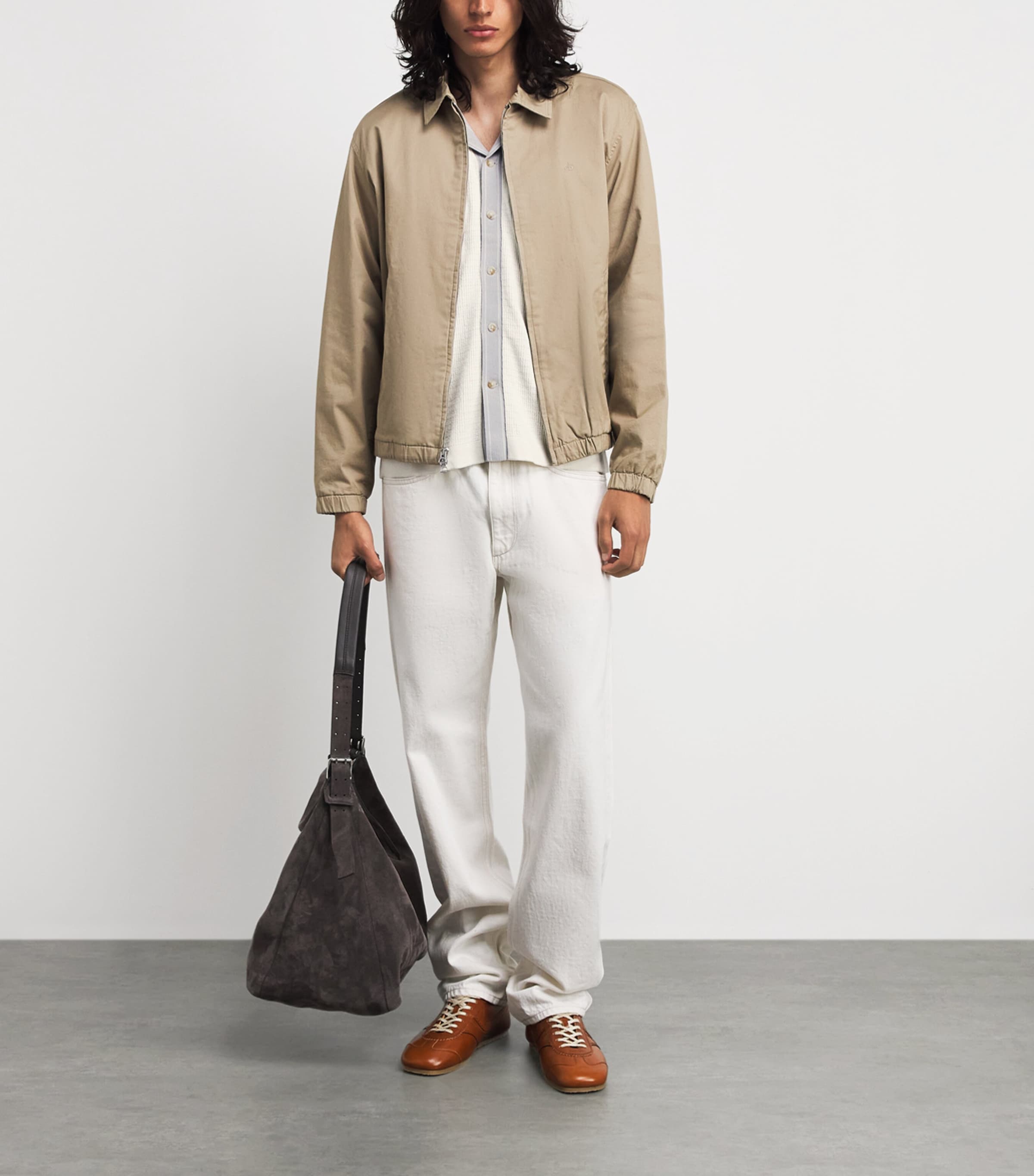 Rag & Bone Mens Waffle-Knit Harvey Shirt Chalk White Image 2