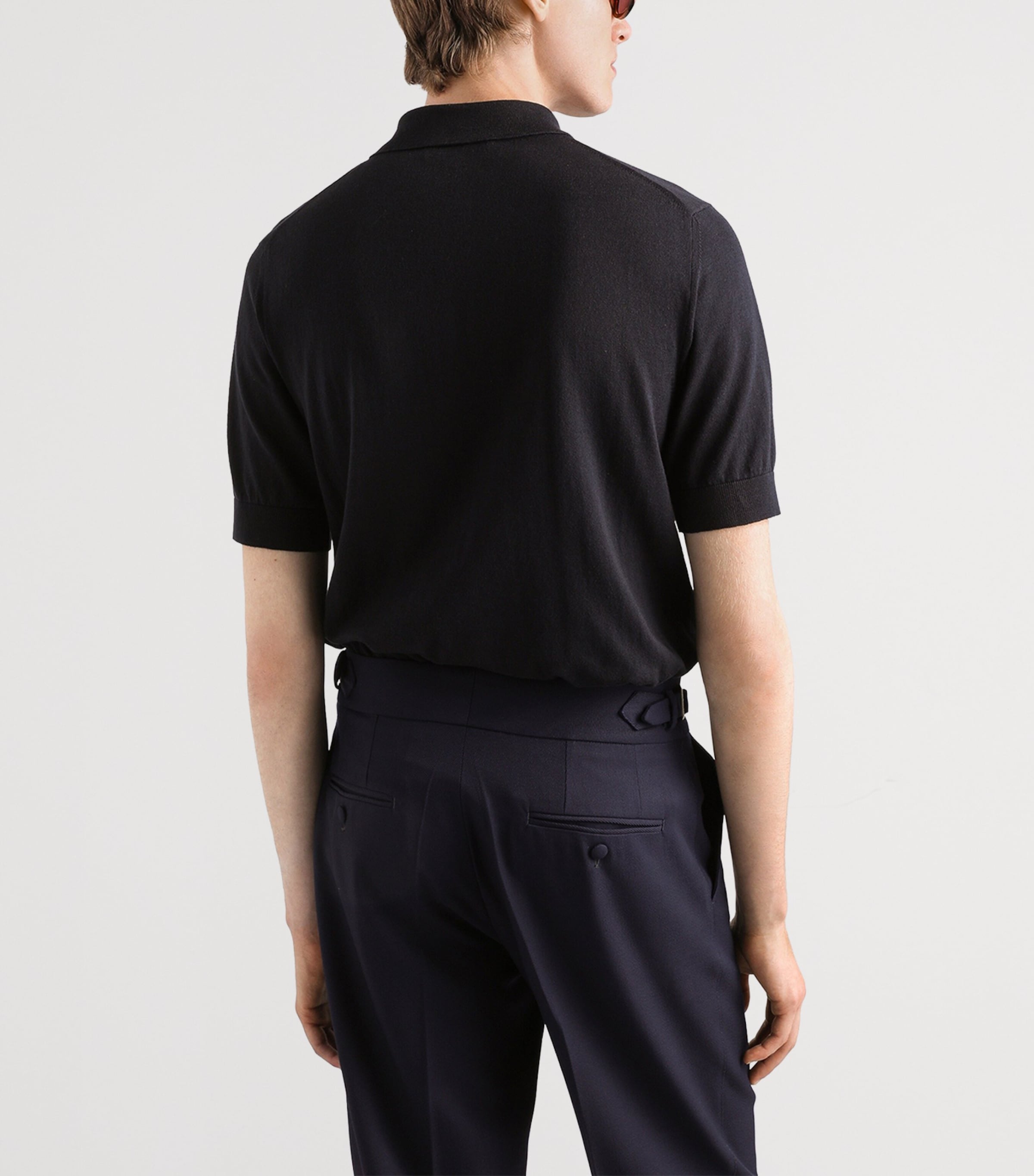 Cotton Crest Polo Shirt B0665-VERY DARK Image 4