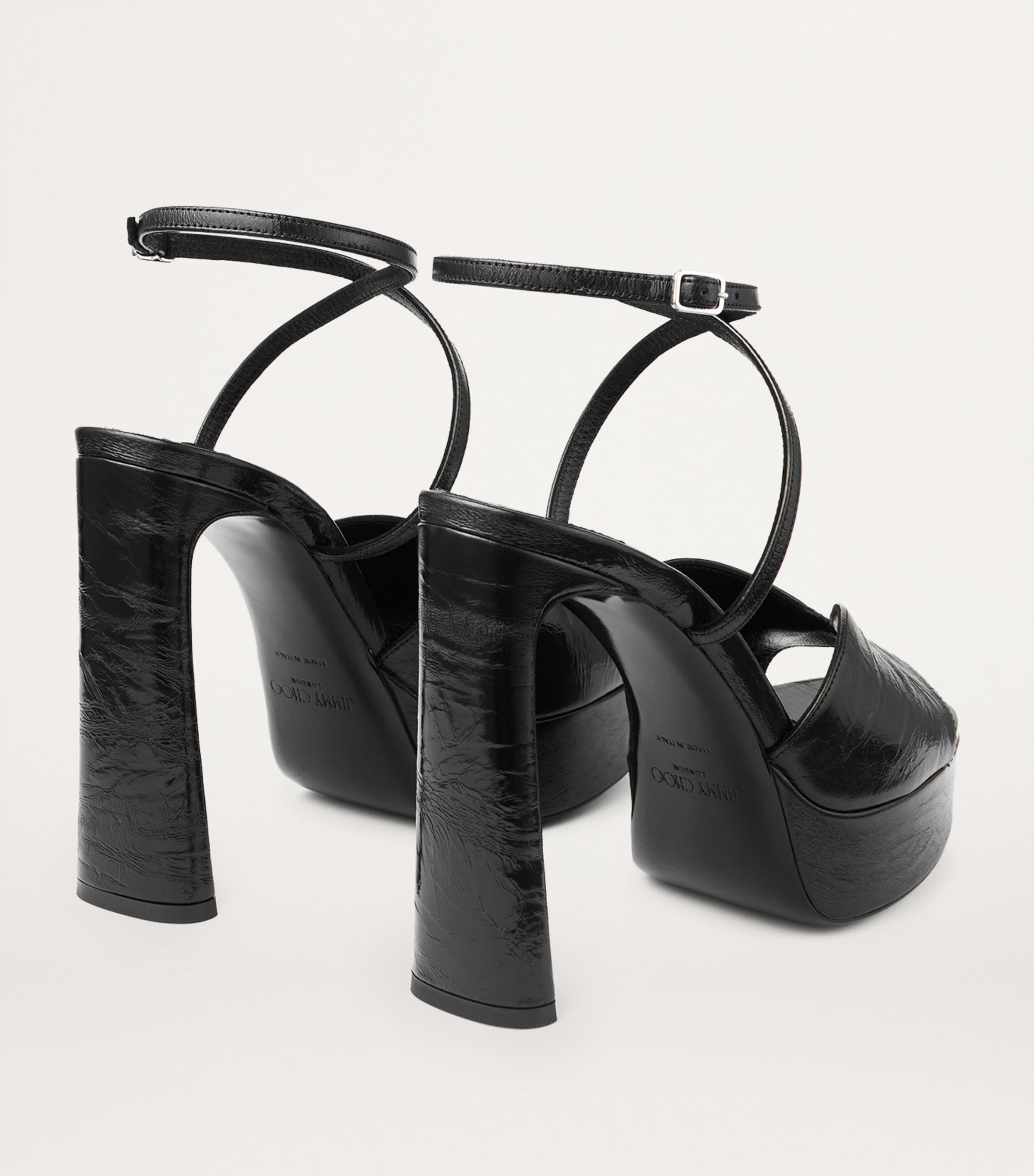 Karli 125 Lambskin Platform Sandals BLACK Image 3