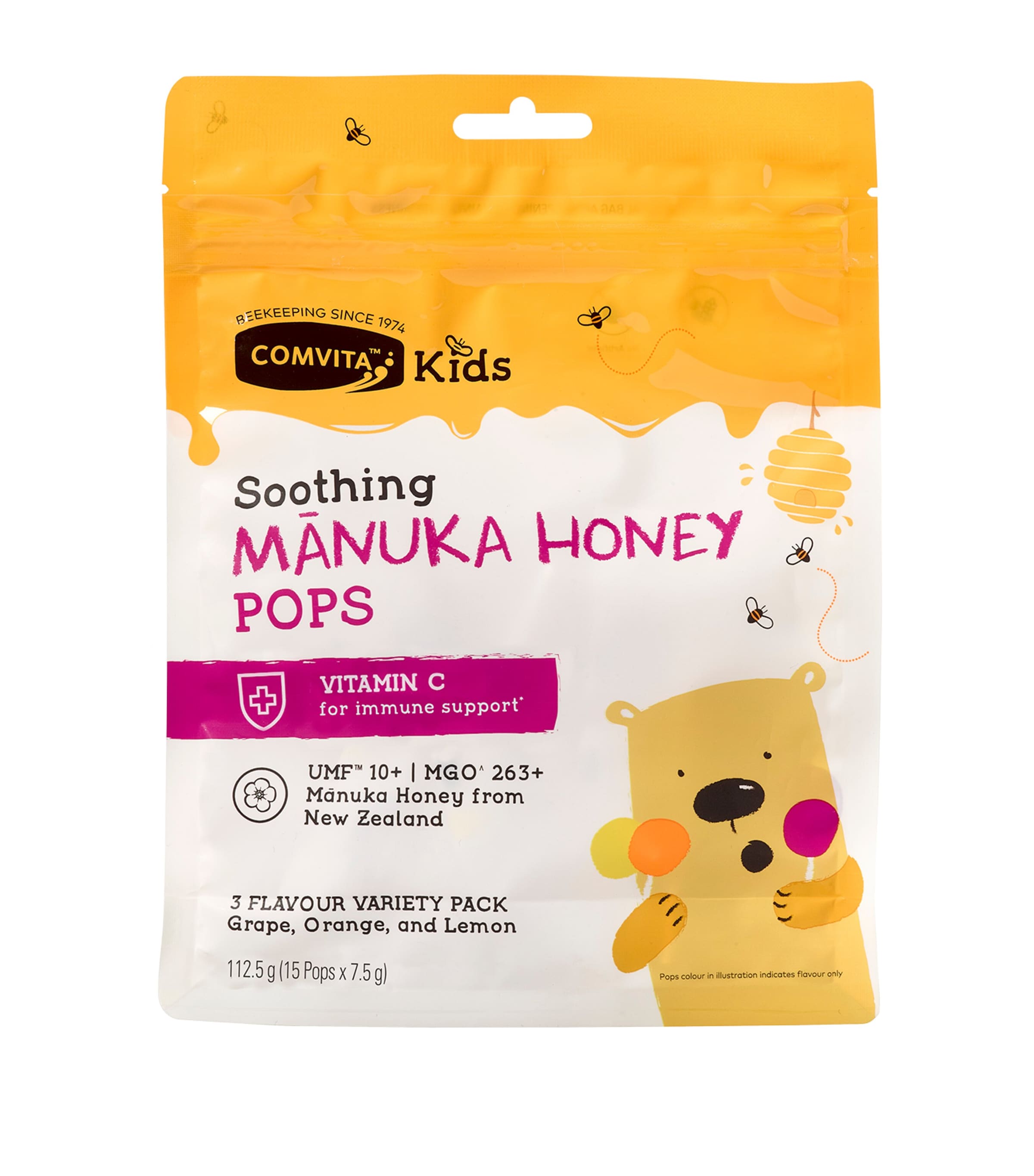 COMVITA Manuka Honey Lollipops (15 x 7.5g) | Food | Sweets | Free From | Vegetarian | Health & Wellbeing | Natural Remedies | Vitamins & Supplements | Immune Boosting | Body Care | Beauty Supplements