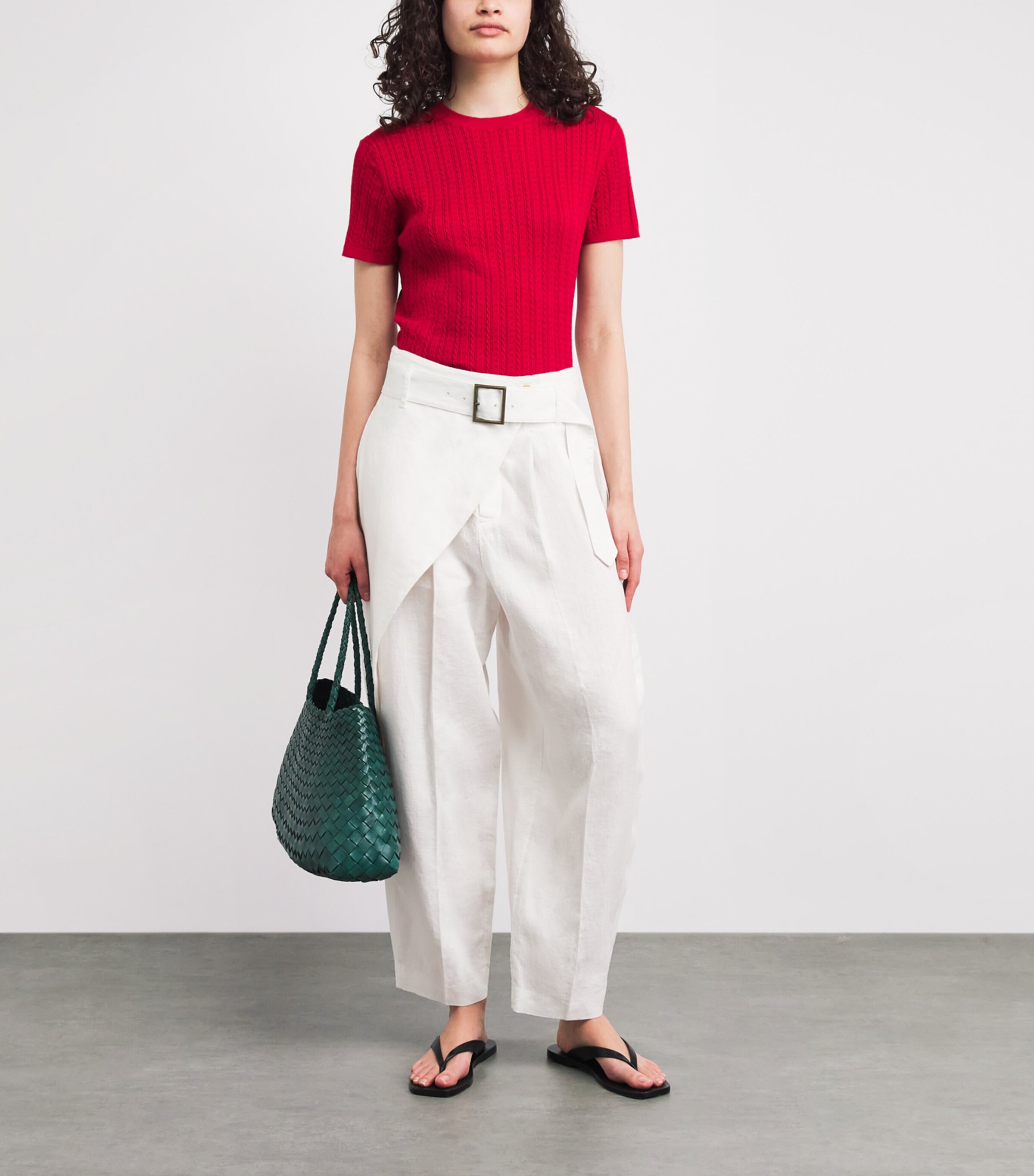 Polo Ralph Lauren Womens Linen Wrap Trousers Nevis Image 2