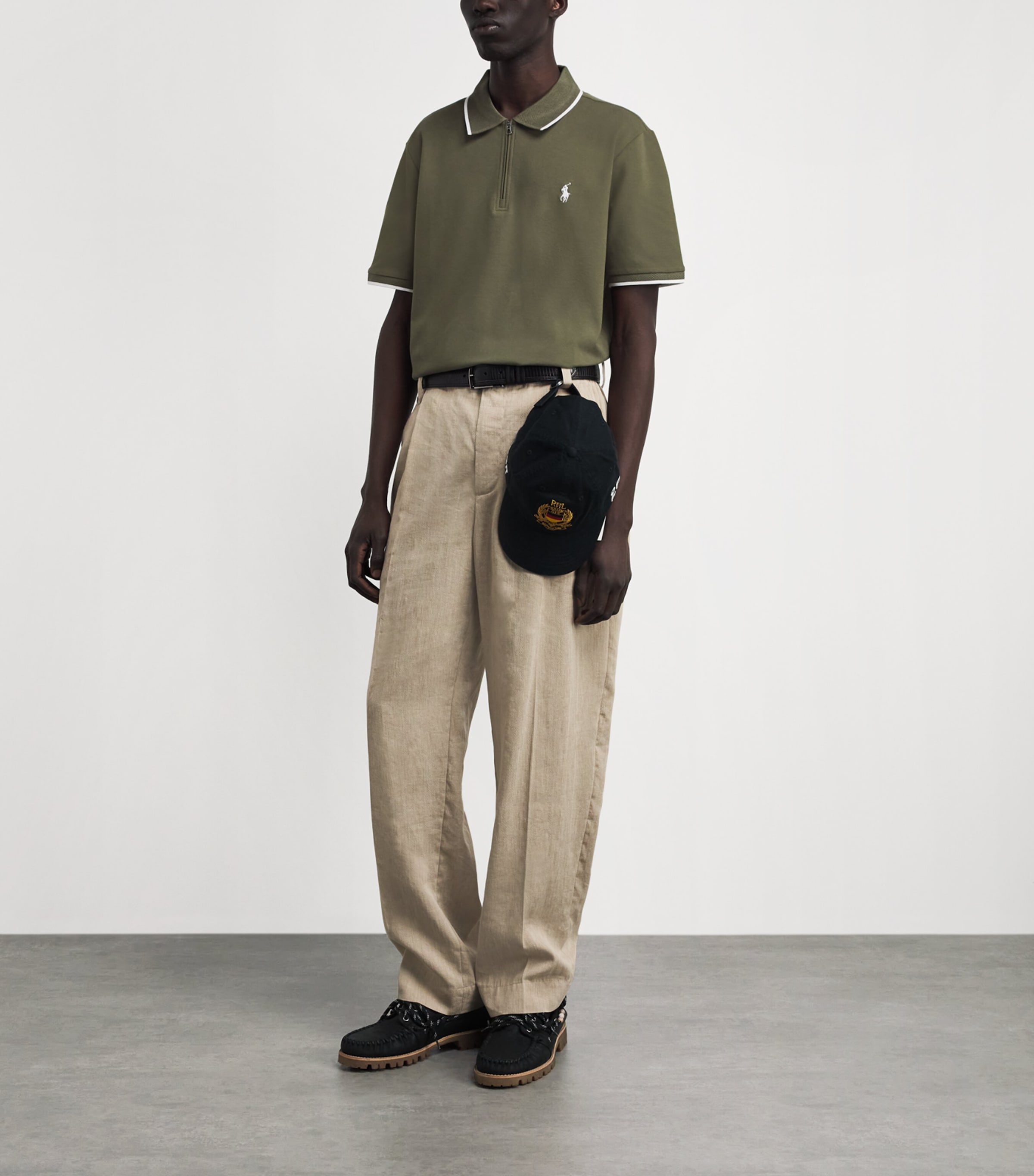 Polo Ralph Lauren Mens Stretch-Cotton Zip-Up Polo Shirt Cruise Image 2