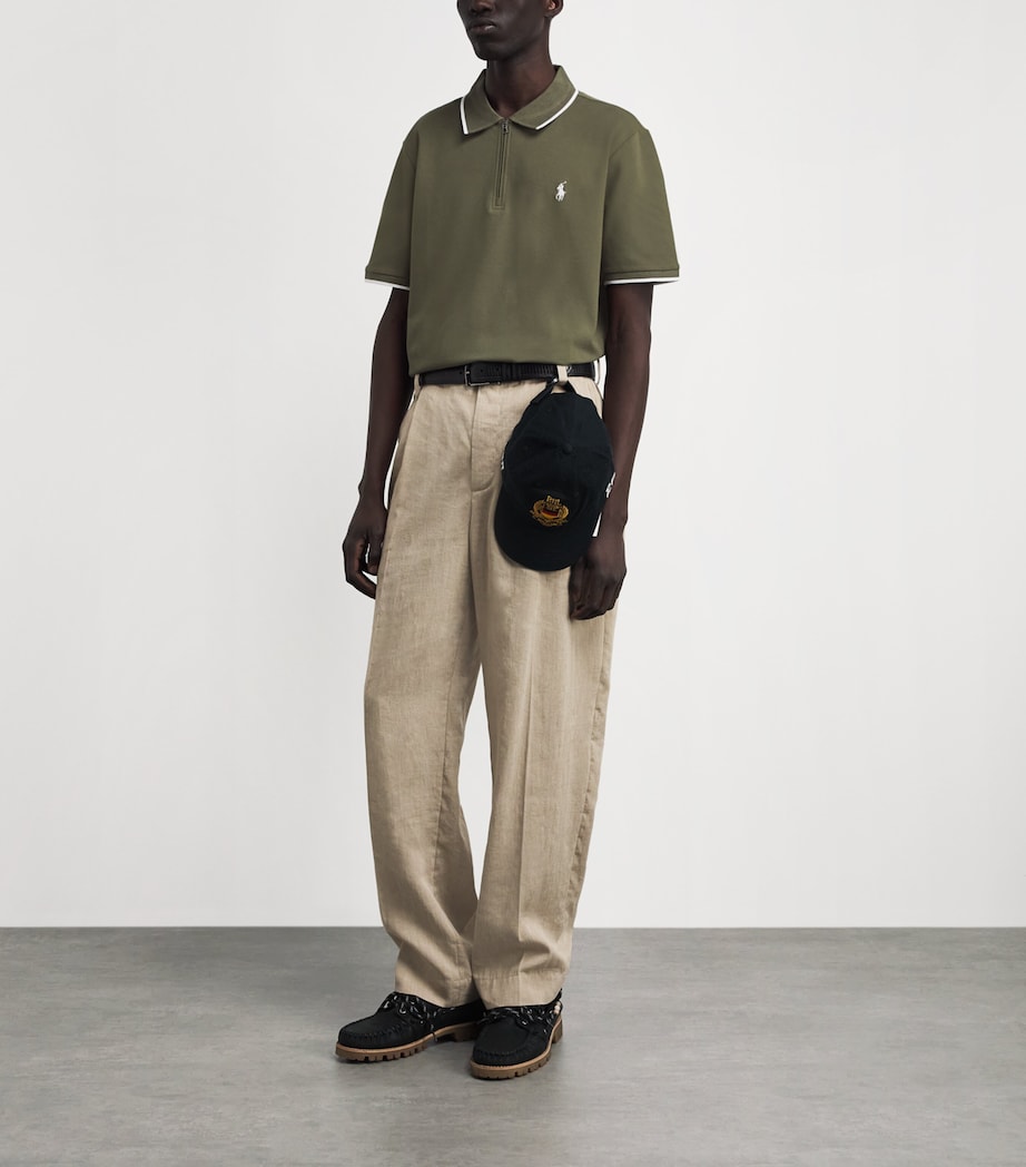 Polo Ralph Lauren Mens Stretch-Cotton Zip-Up Polo Shirt Cruise Image 2