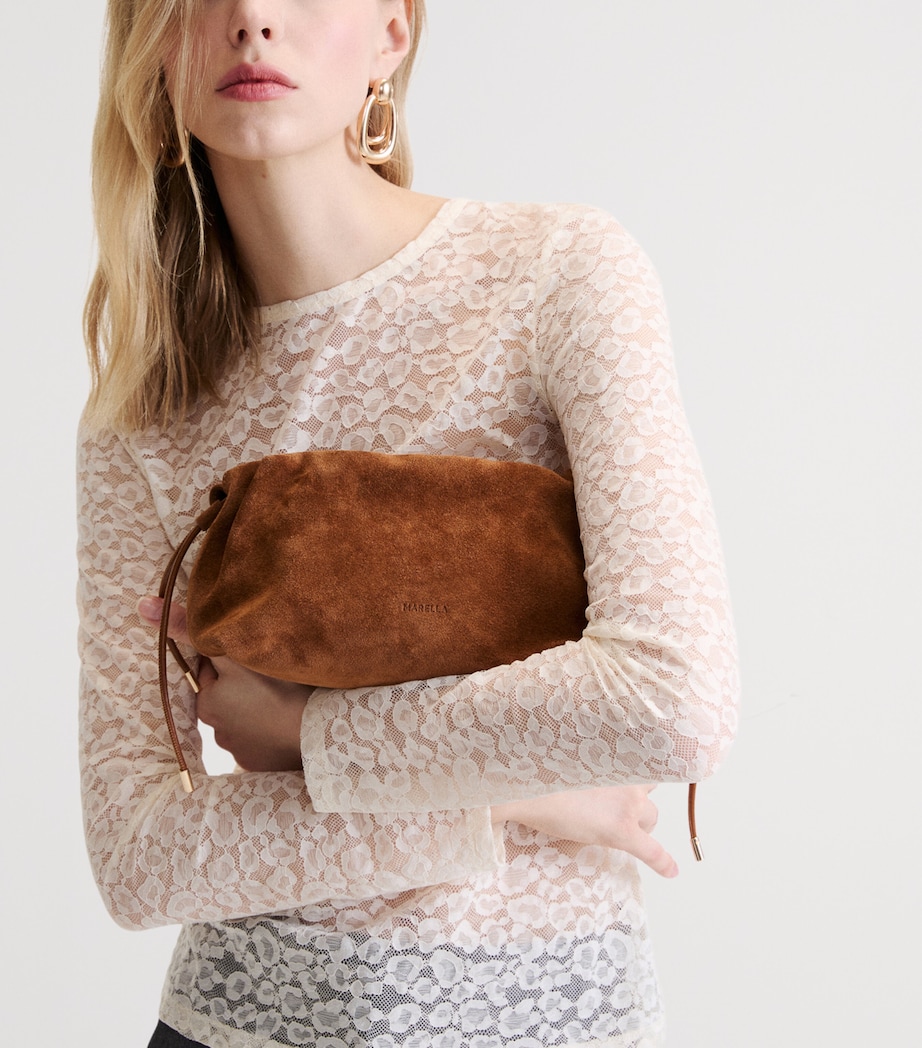 Marella Suede Clutch Bag Tobacco Image 2