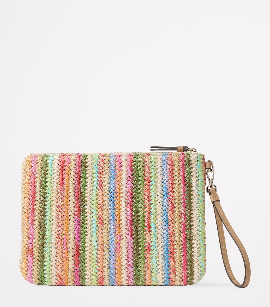 Raffia Striped Zip-Up Pouch MULTI/ECRU/LIGHT GOL Image 4