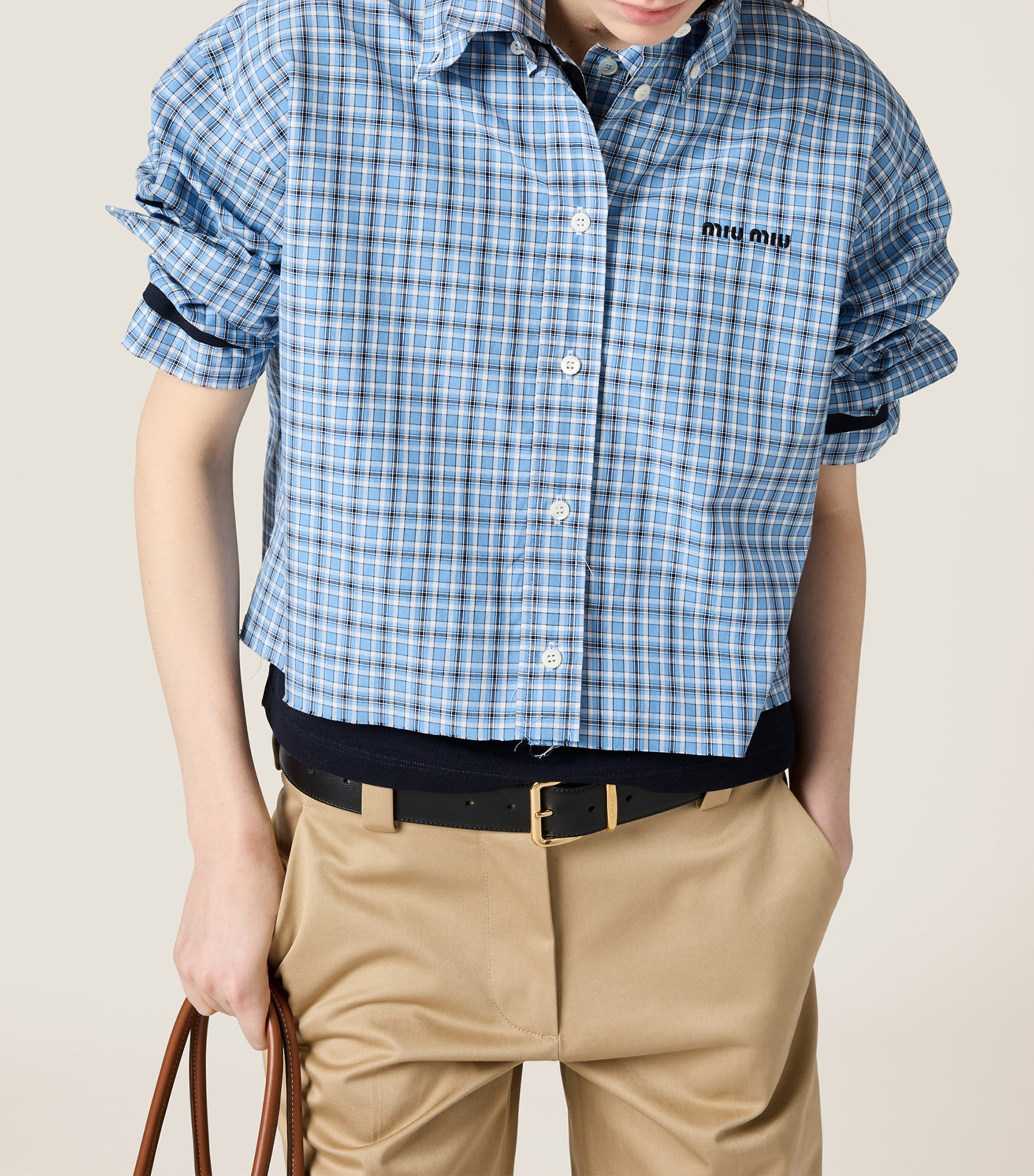 Cotton Poplin Check Shirt F0QY6 Image 4