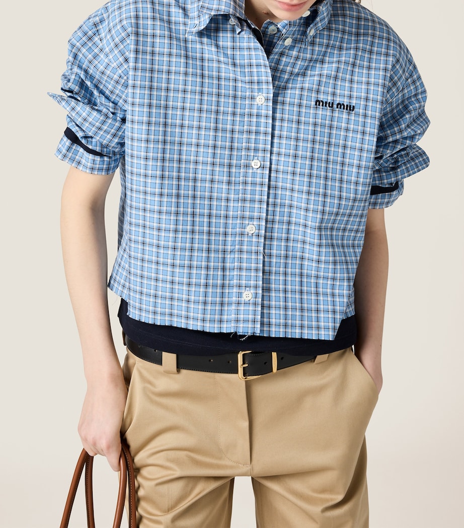 Cotton Poplin Check Shirt F0QY6 Image 4