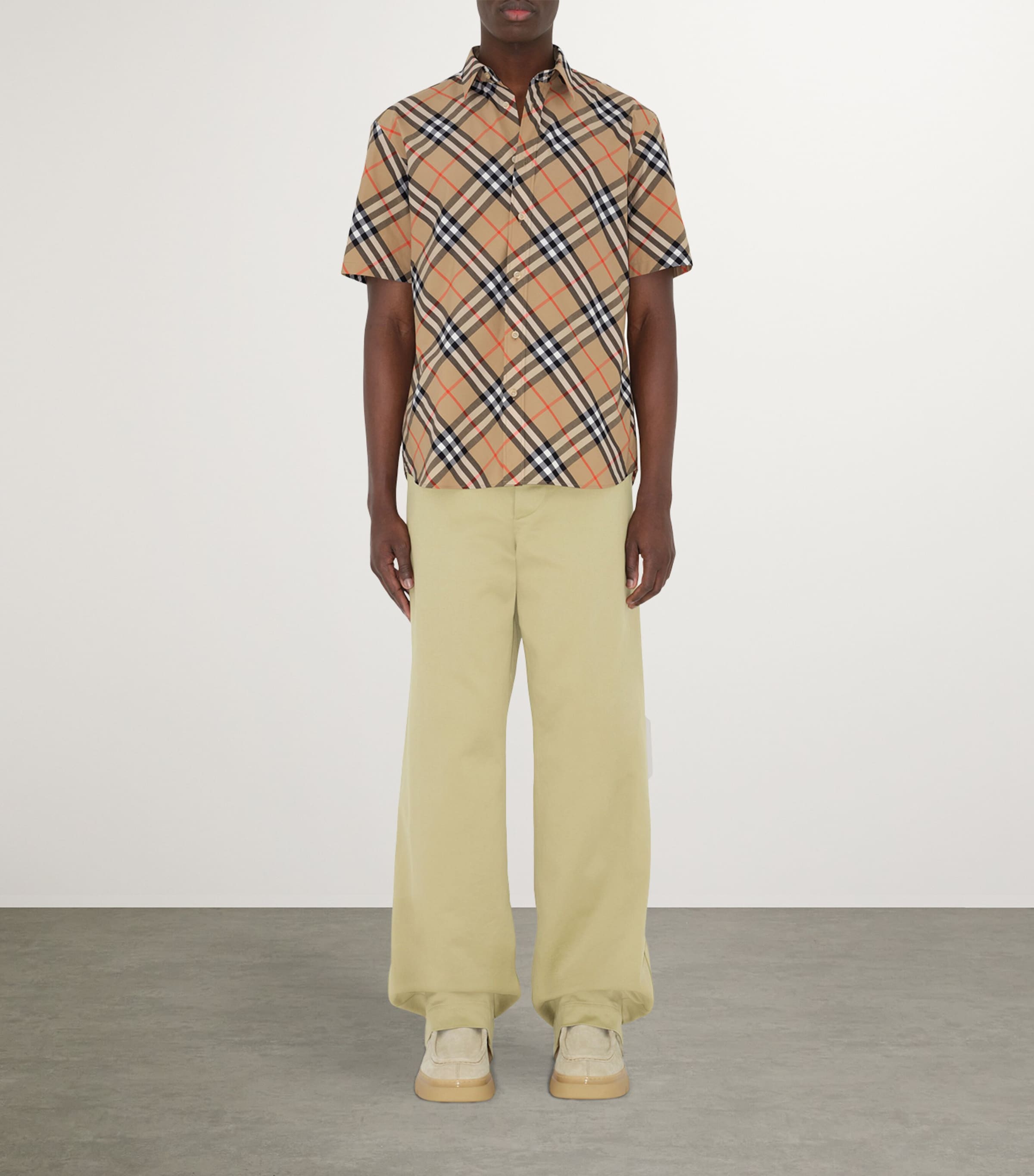 Organic Cotton Short-Sleeve Check Shirt SAND IP CHECK Image 2