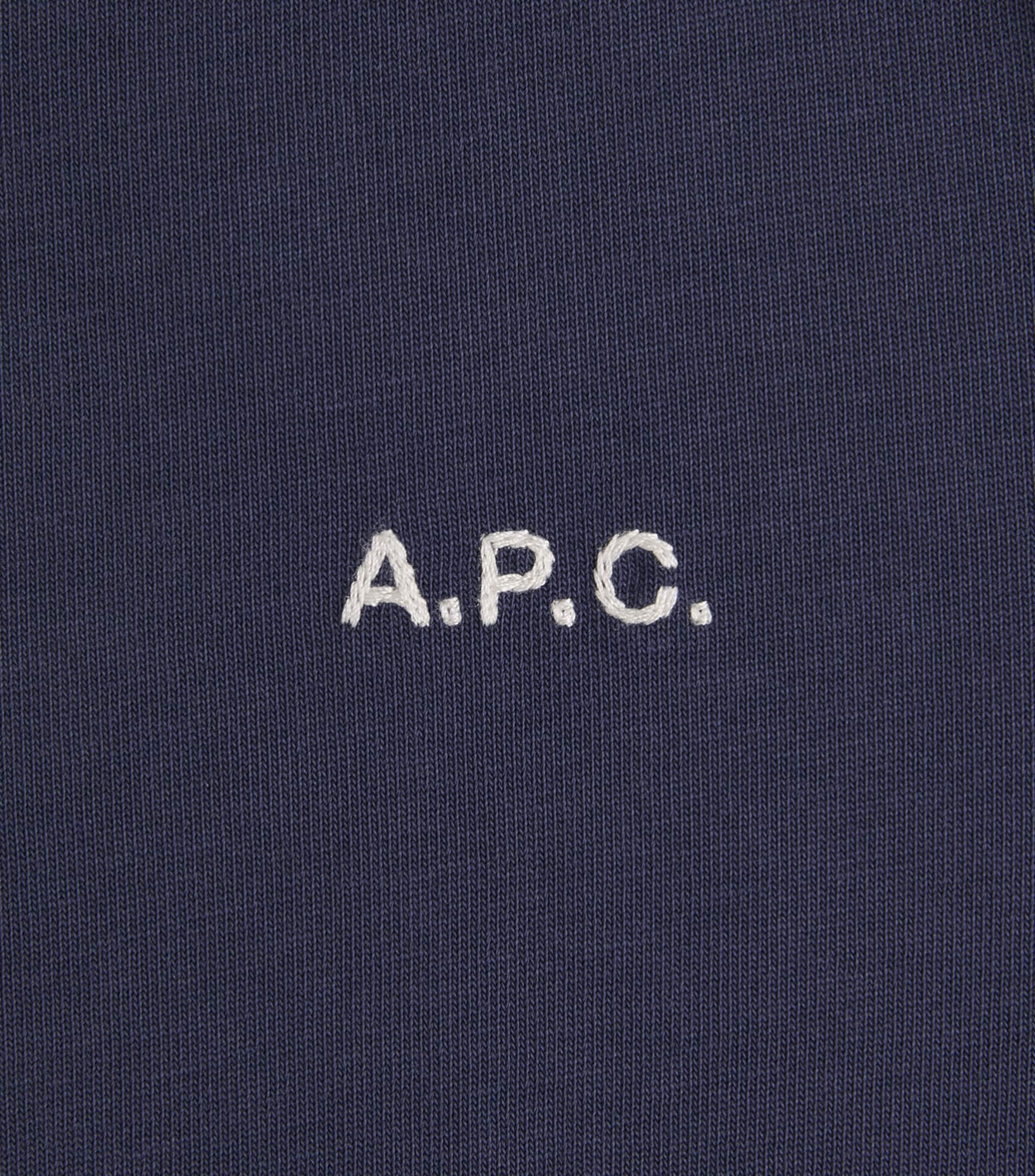A.P.C. Mens Cotton Logo Oliver T-Shirt Iah Dark Blue Image 6