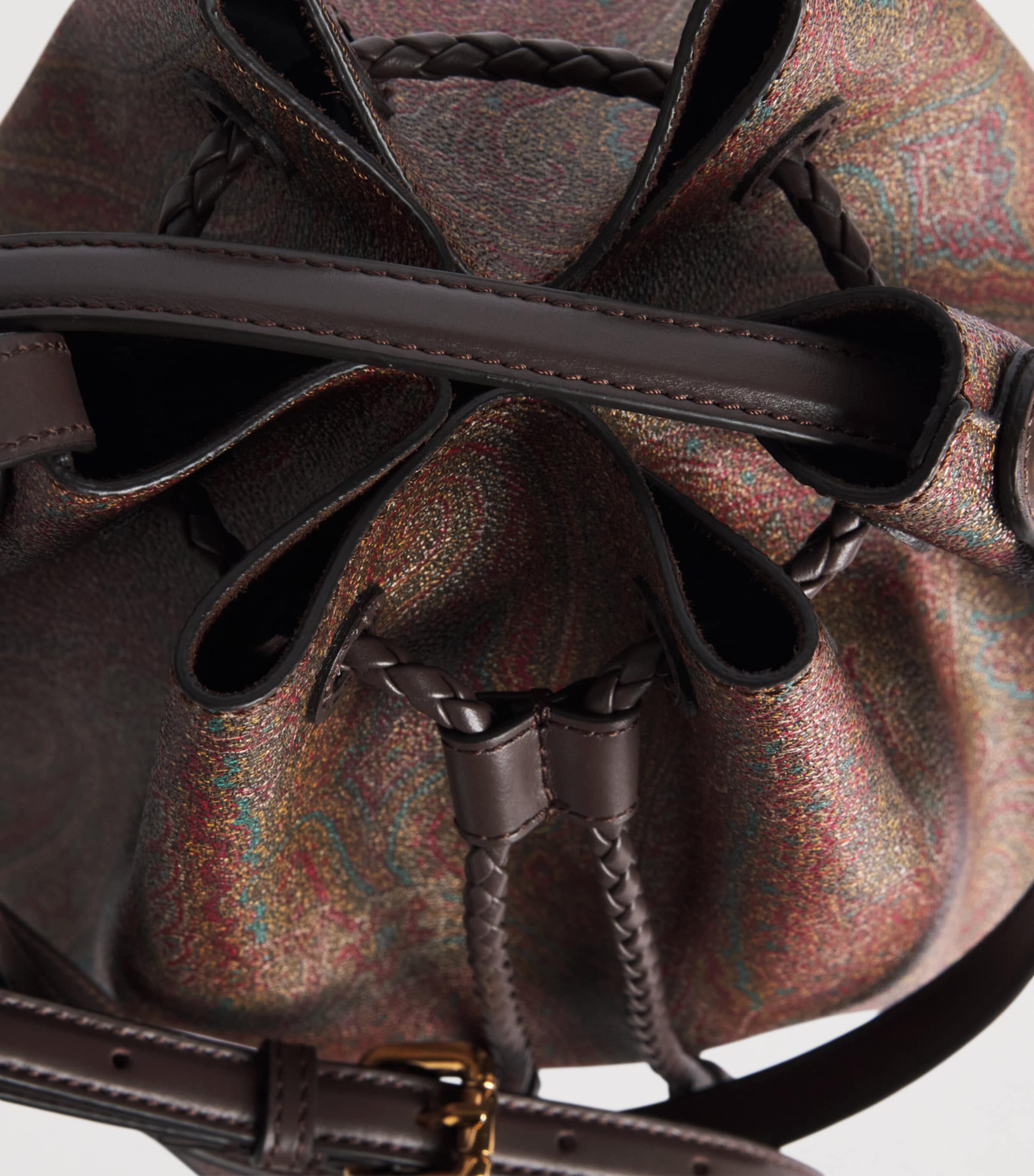 Etro Small Paisley Arnica Bucket Bag Brown Image 5