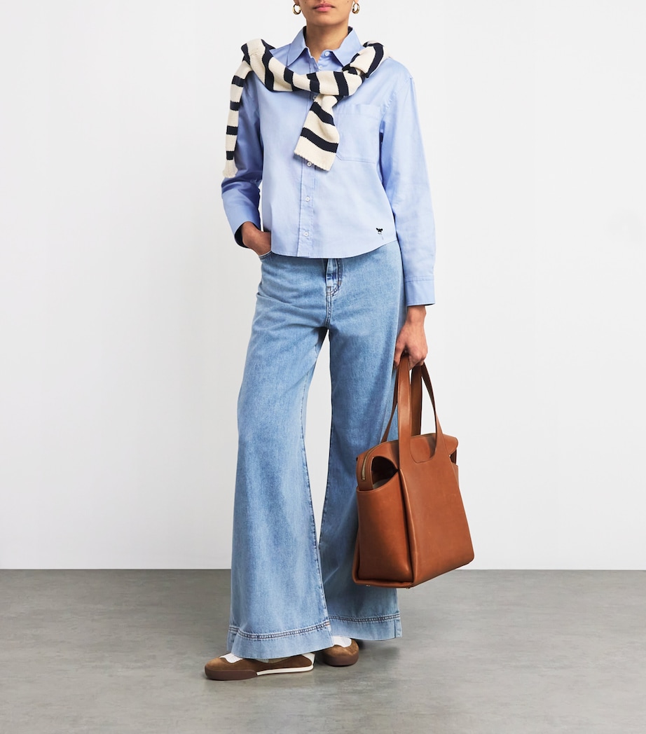 Cotton Long-Sleeve Shirt LIGHT BLUE Image 2