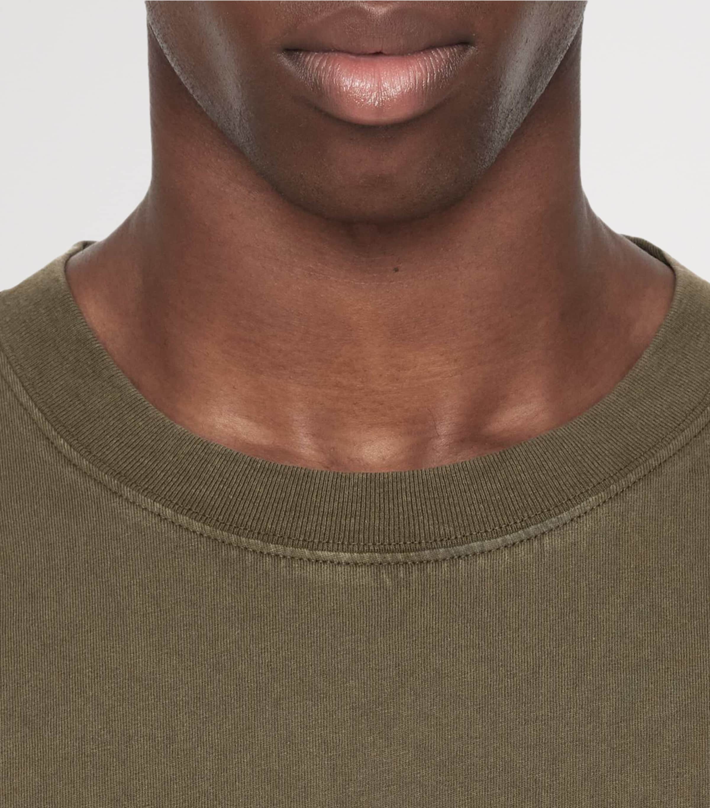 AllSaints Mens Organic Cotton Maddox T-Shirt Washed Khaki Image 5