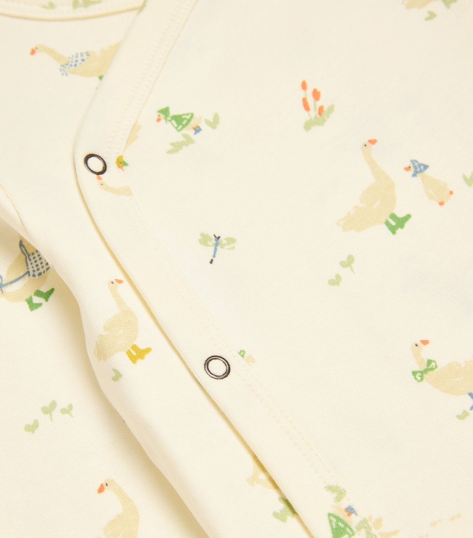 Organic Cotton Duck Print Playsuit (0-18 Months) DUCK DUCK GOOSE Image 3