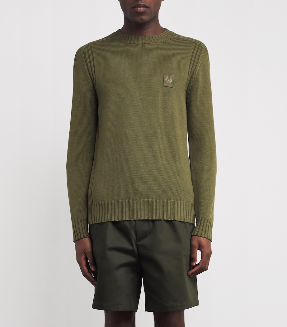 Cotton Watch Sweater DARK SURPLUS GREEN Image 3