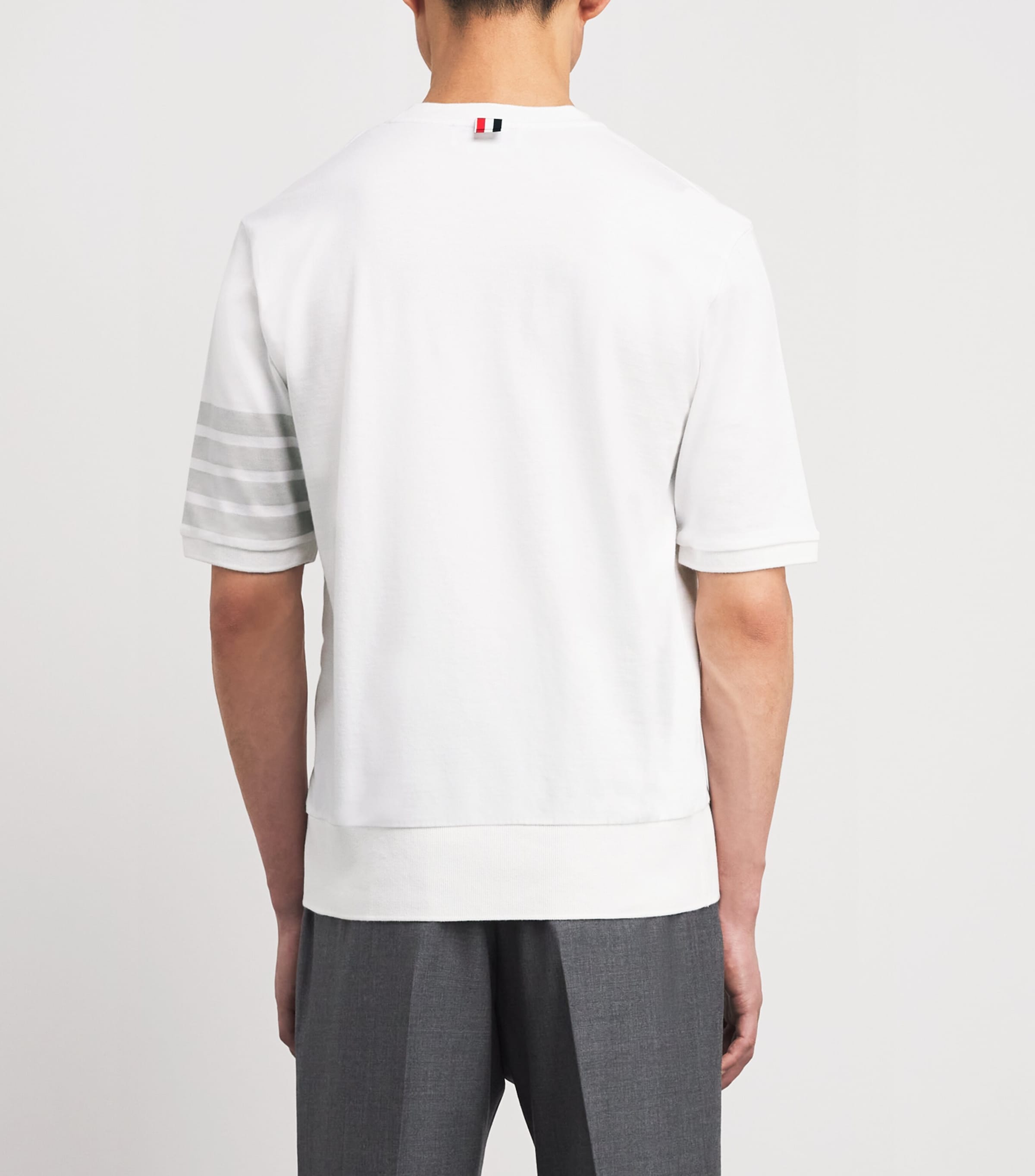 Thom Browne Mens Cotton 4-Bar T-Shirt White Image 5