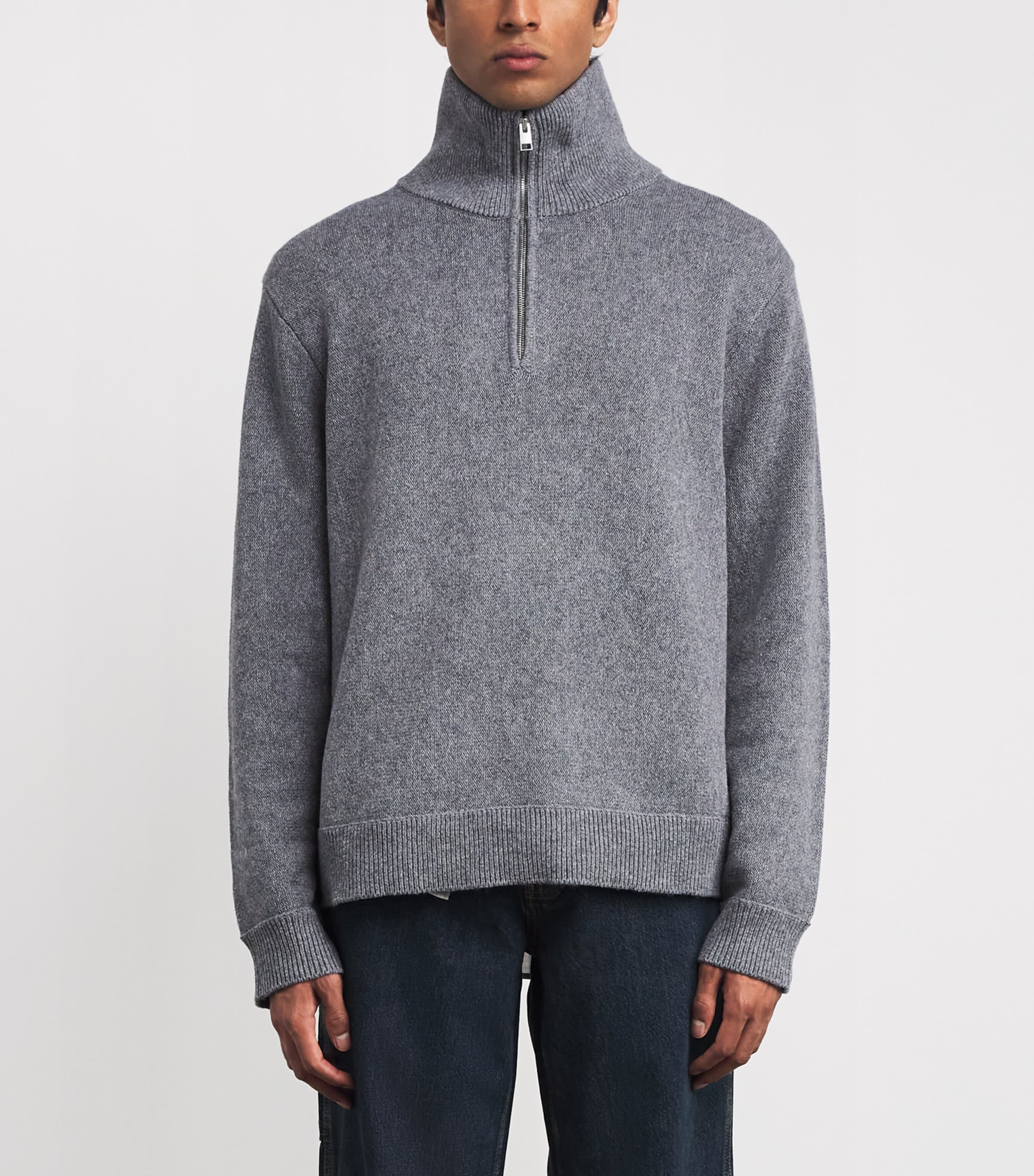 Wool-Cotton Half-Zip Sweater GRYM Image 3