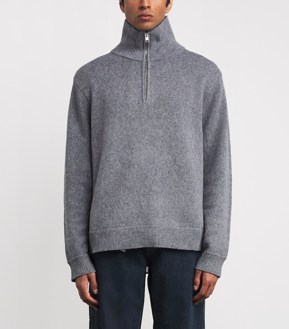 Wool-Cotton Half-Zip Sweater GRYM Image 3