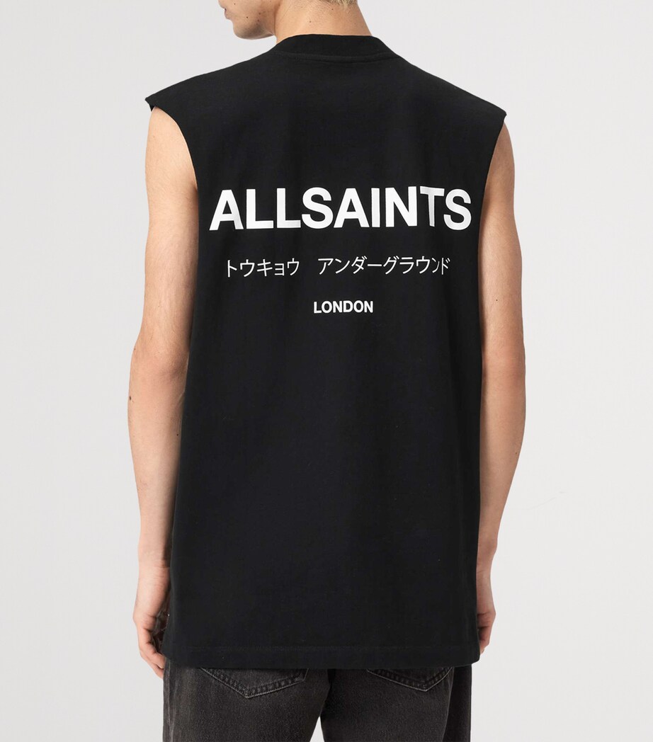 AllSaints Mens Cotton Underground Tank Top Jet Black Image 4