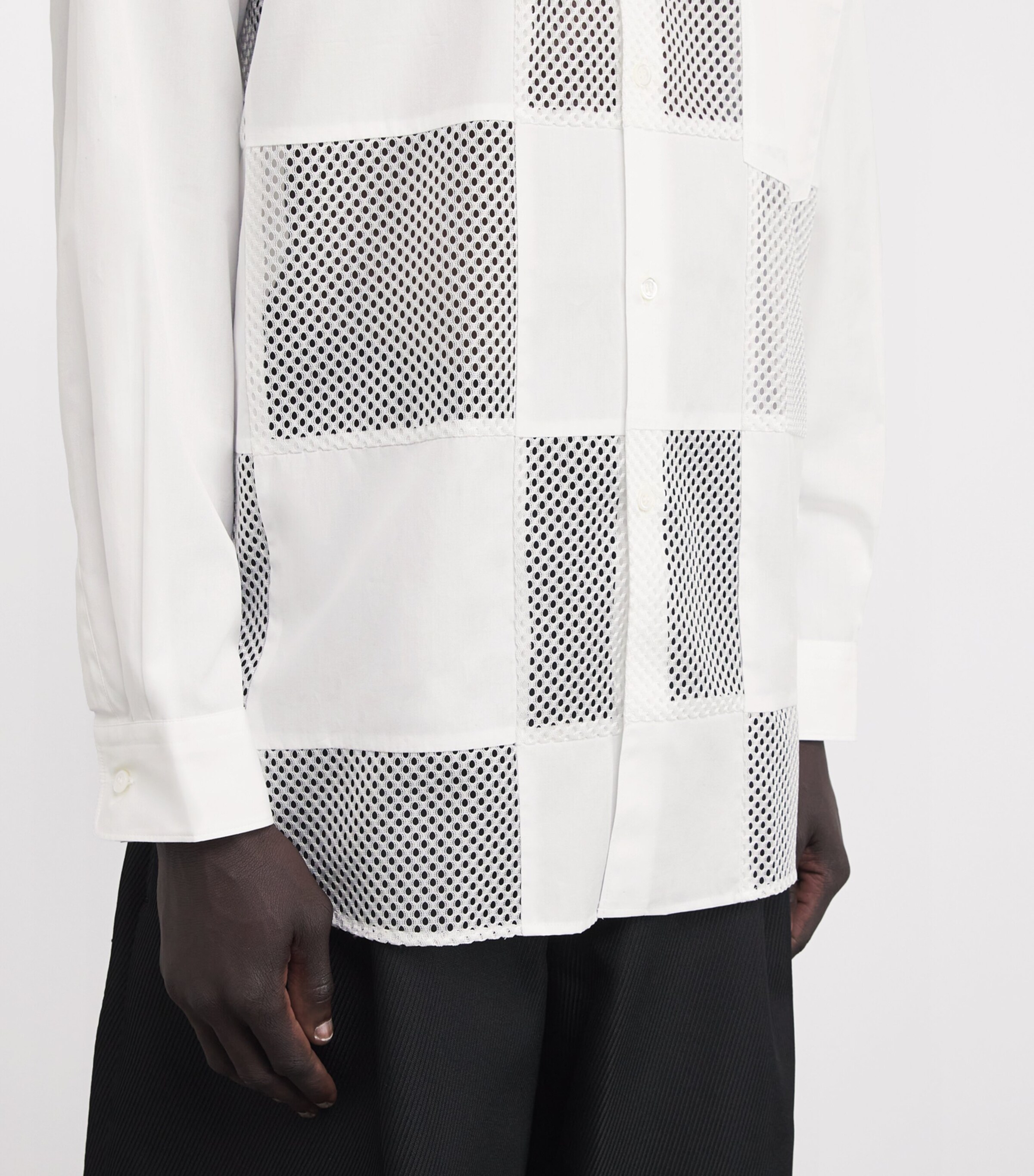 Comme Des Garçons Homme Plus Cotton Mesh Check Shirt Comme Des Garçons Homme Plus Cotton Mesh Check Shirt