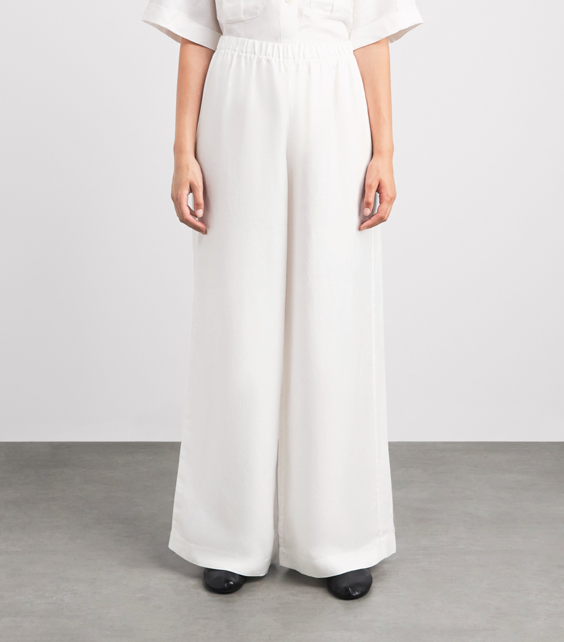 ANINE BING Womens Wide-Leg Rosyln Trousers Ivory Image 4