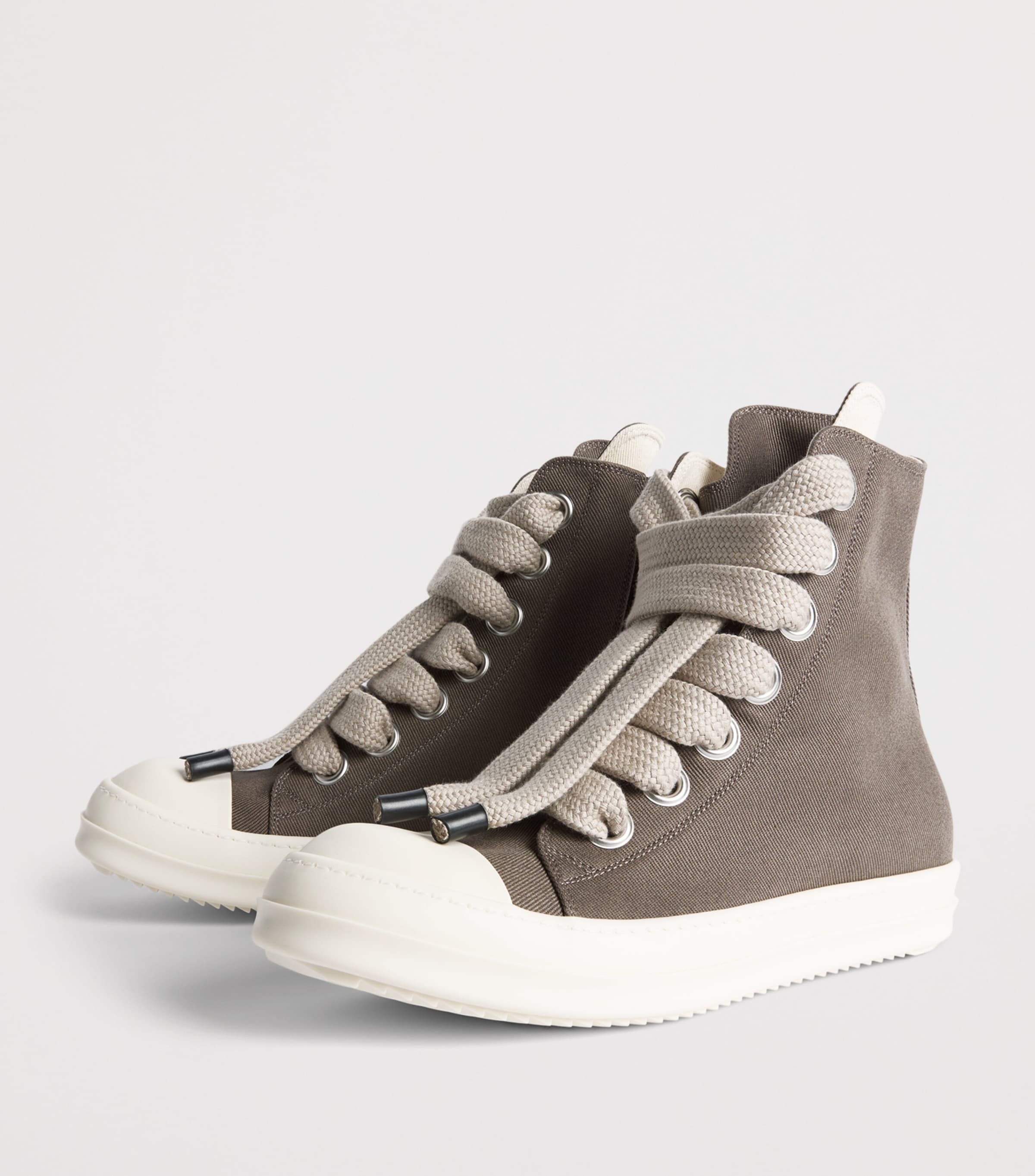 Rick Owens Denim Jumbolace Sneakers Dust/mlk/mlk Image 3