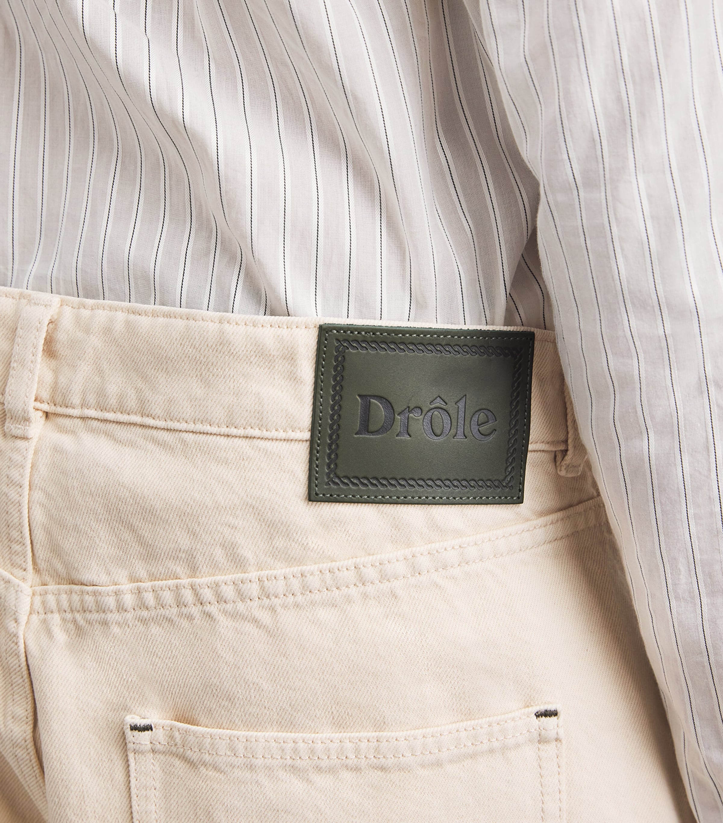 Drôle De Monsieur Mens Corduroy-Pocket Straight Jeans Sand Image 3