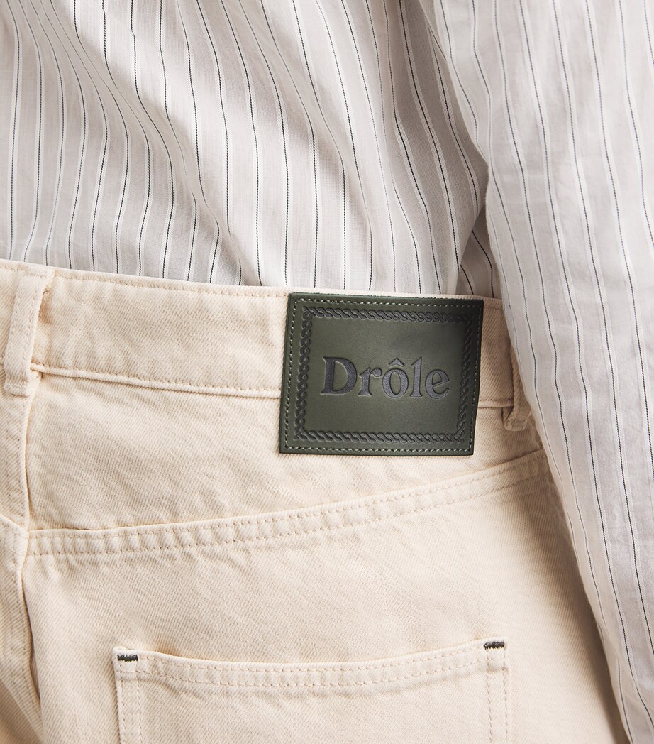 Drôle De Monsieur Mens Corduroy-Pocket Straight Jeans Sand Image 3