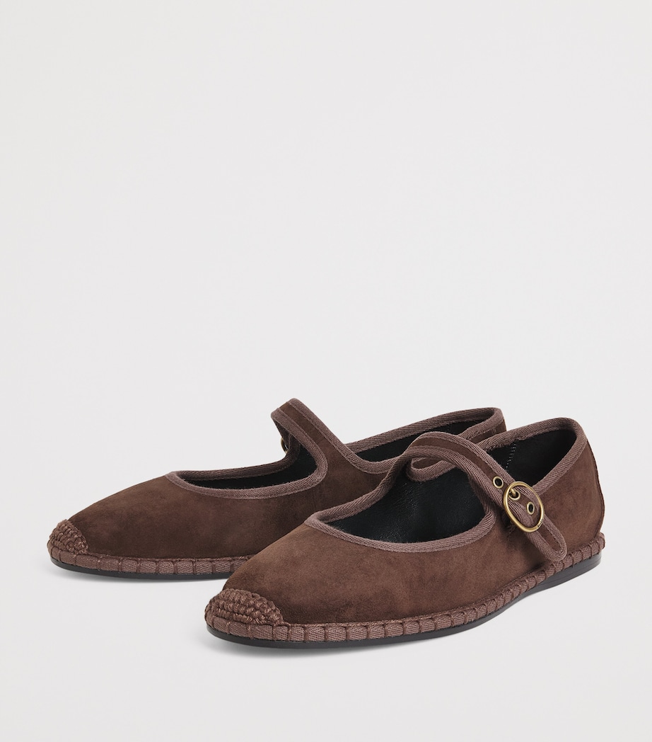Suede Mary Jane Flats CHOCOLATE Image 2