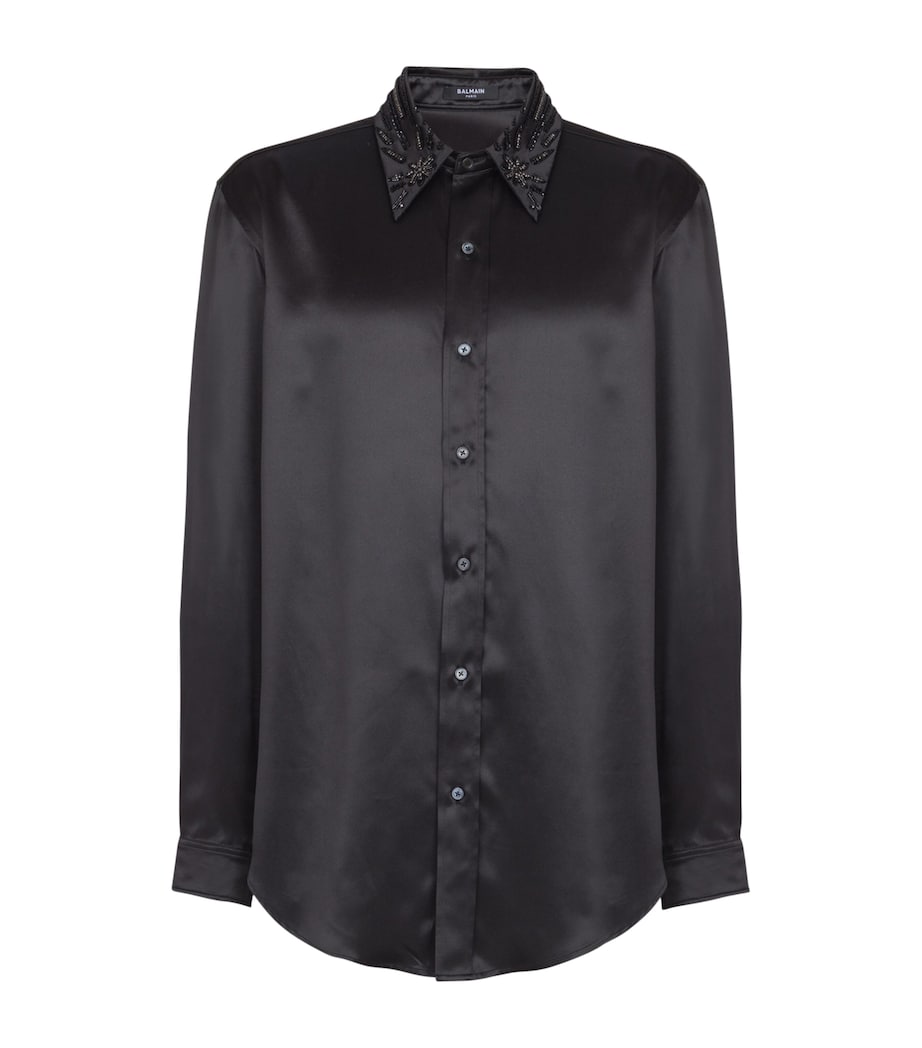 Satin Embellished Shirt EAP NOIR/NOIR Image 1