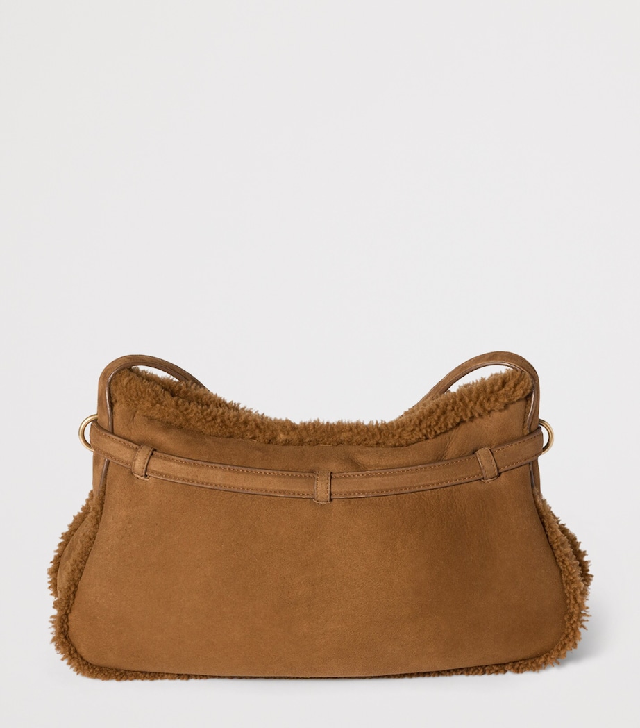 Suede-Shearling Aventure Shoulder Bag F0324 Image 3
