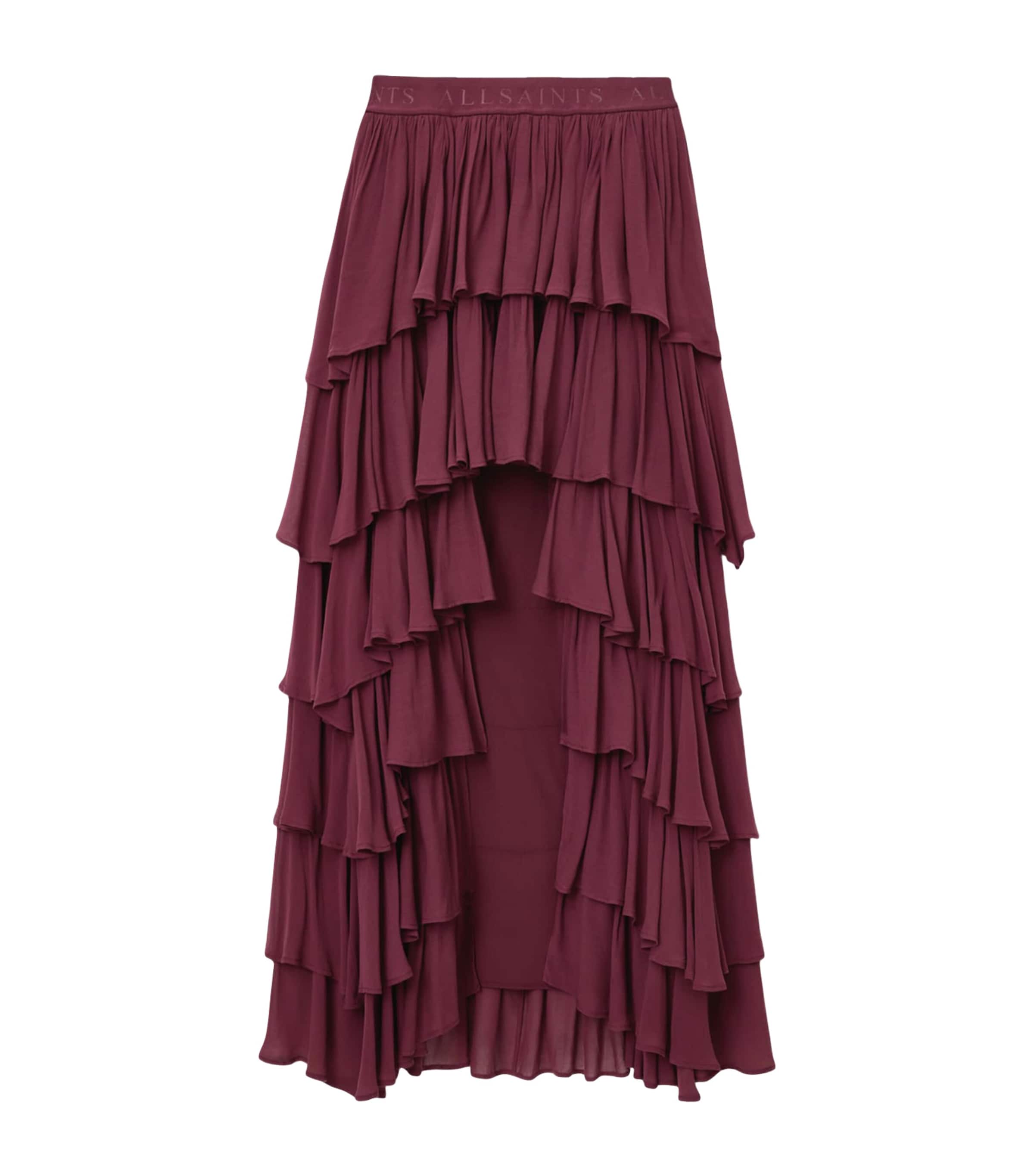 Ruffle Cavarly Maxi Skirt TAWNY PORT RED Image 1