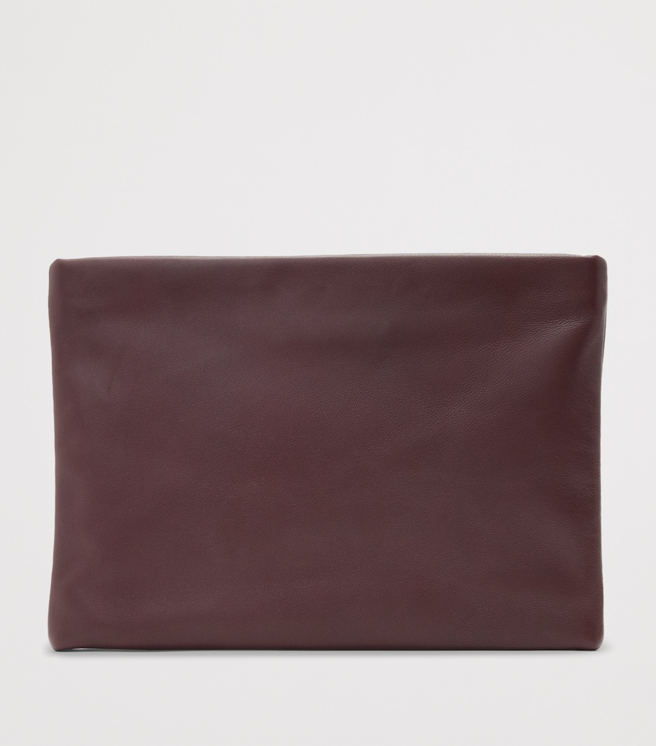 Leather Bettina Clutch Bag DARK RED Image 2