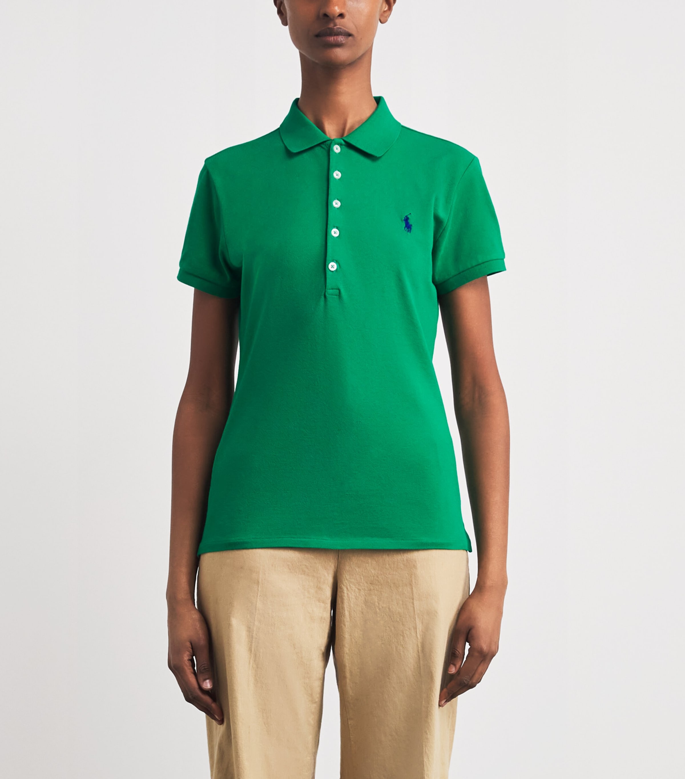 Polo Ralph Lauren Womens Stretch-Cotton Piqué Julie Polo Shirt Image 4