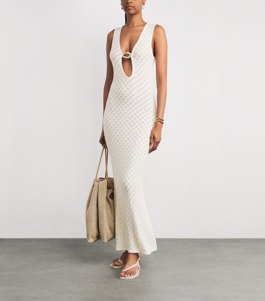 Crochet Sleeveless Dominica Maxi Dress NATURAL Image 2