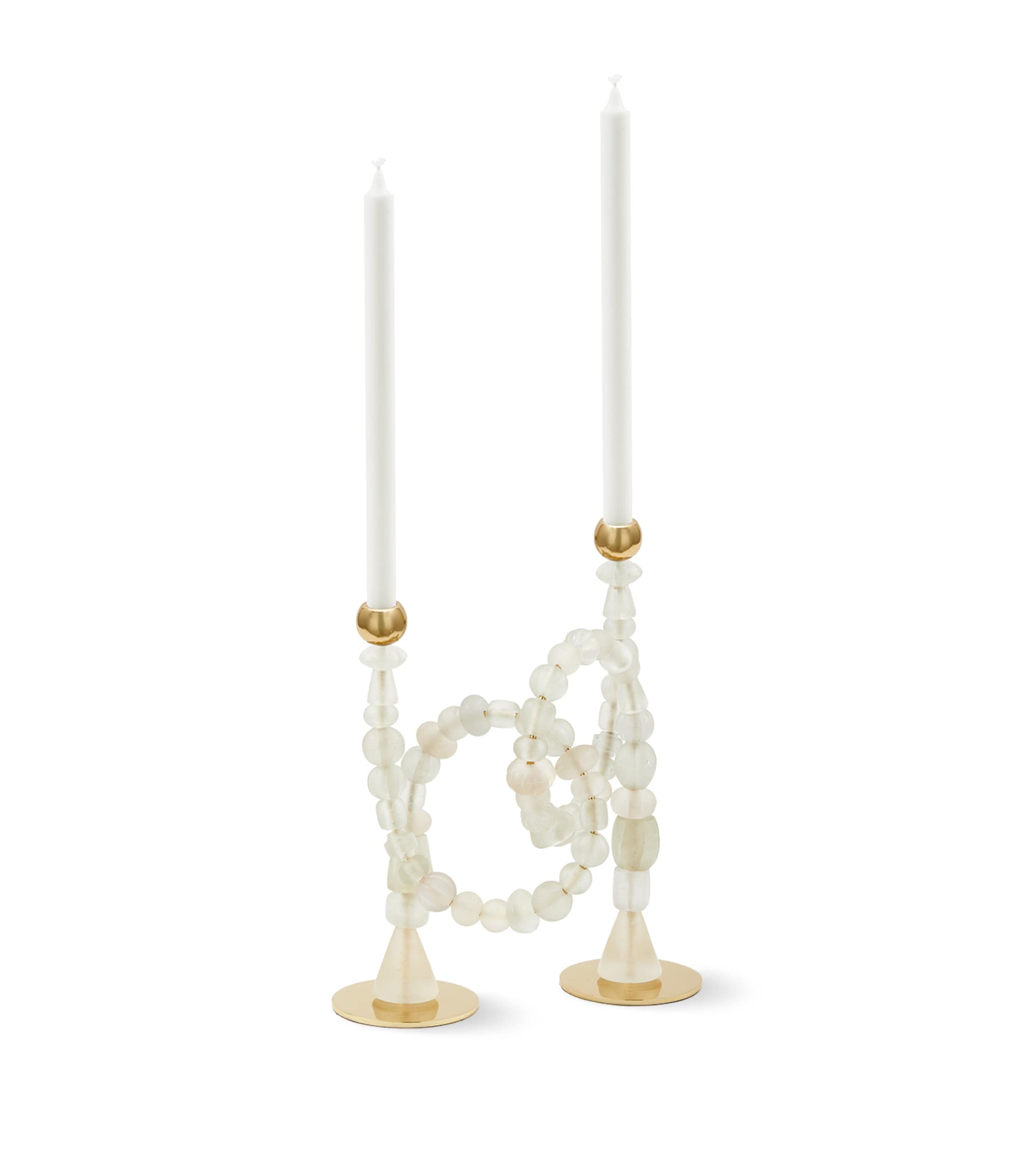 POLSPOTTEN Beads Candle Holder (38cm) White Image 2