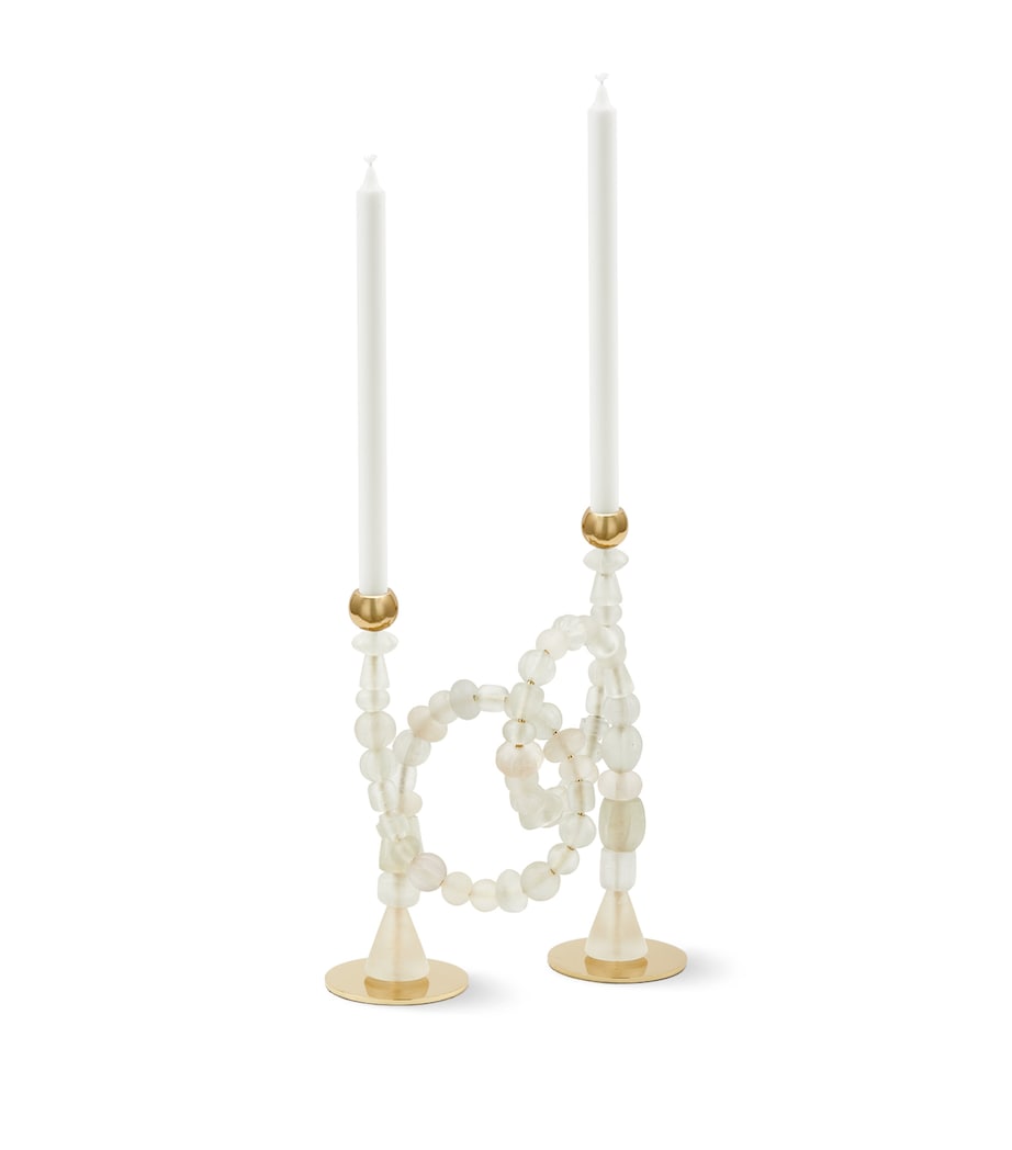 POLSPOTTEN Beads Candle Holder (38cm) White Image 2