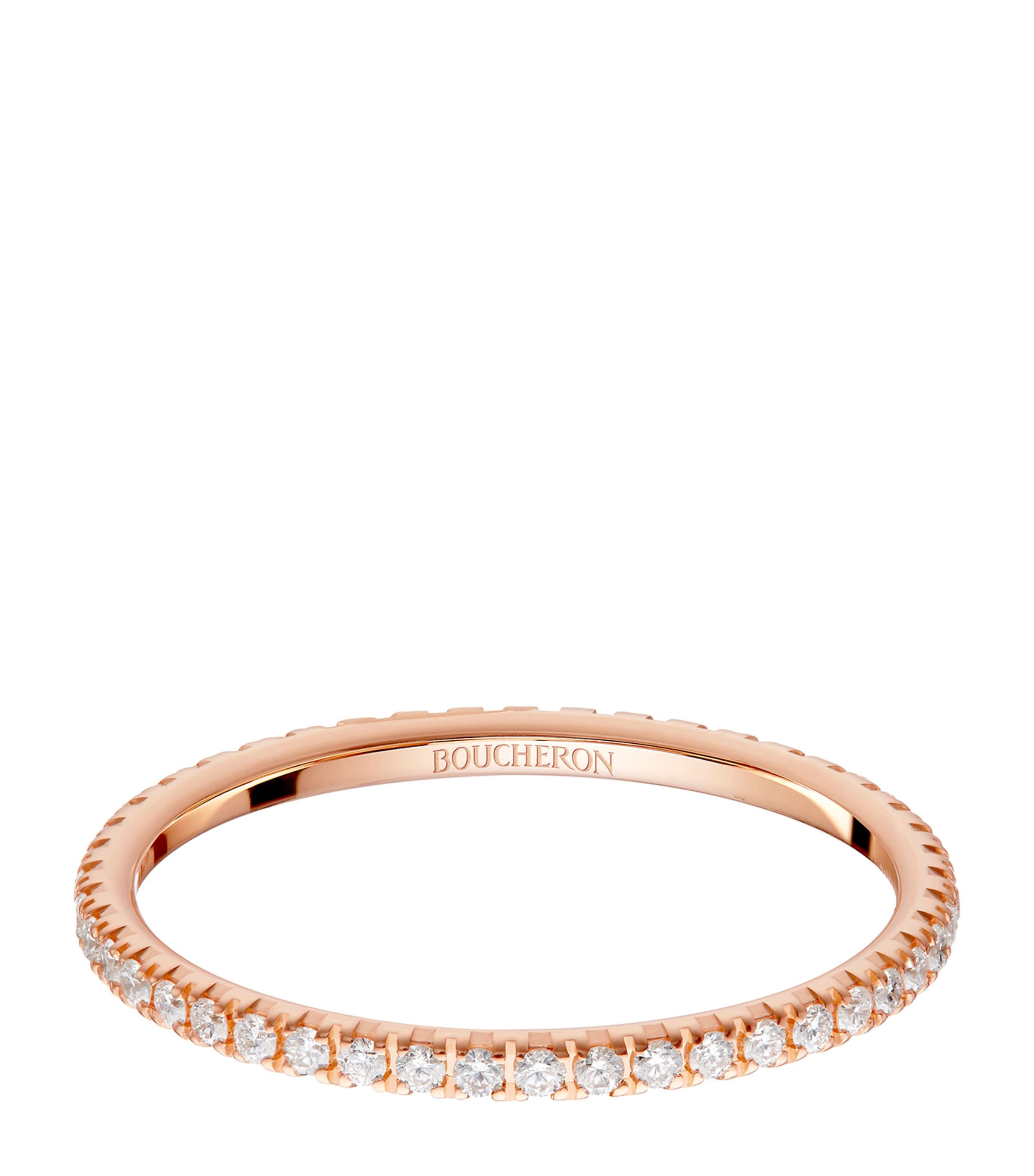 BOUCHERON SMALL ROSE GOLD AND DIAMOND EPURE WEDDING RING