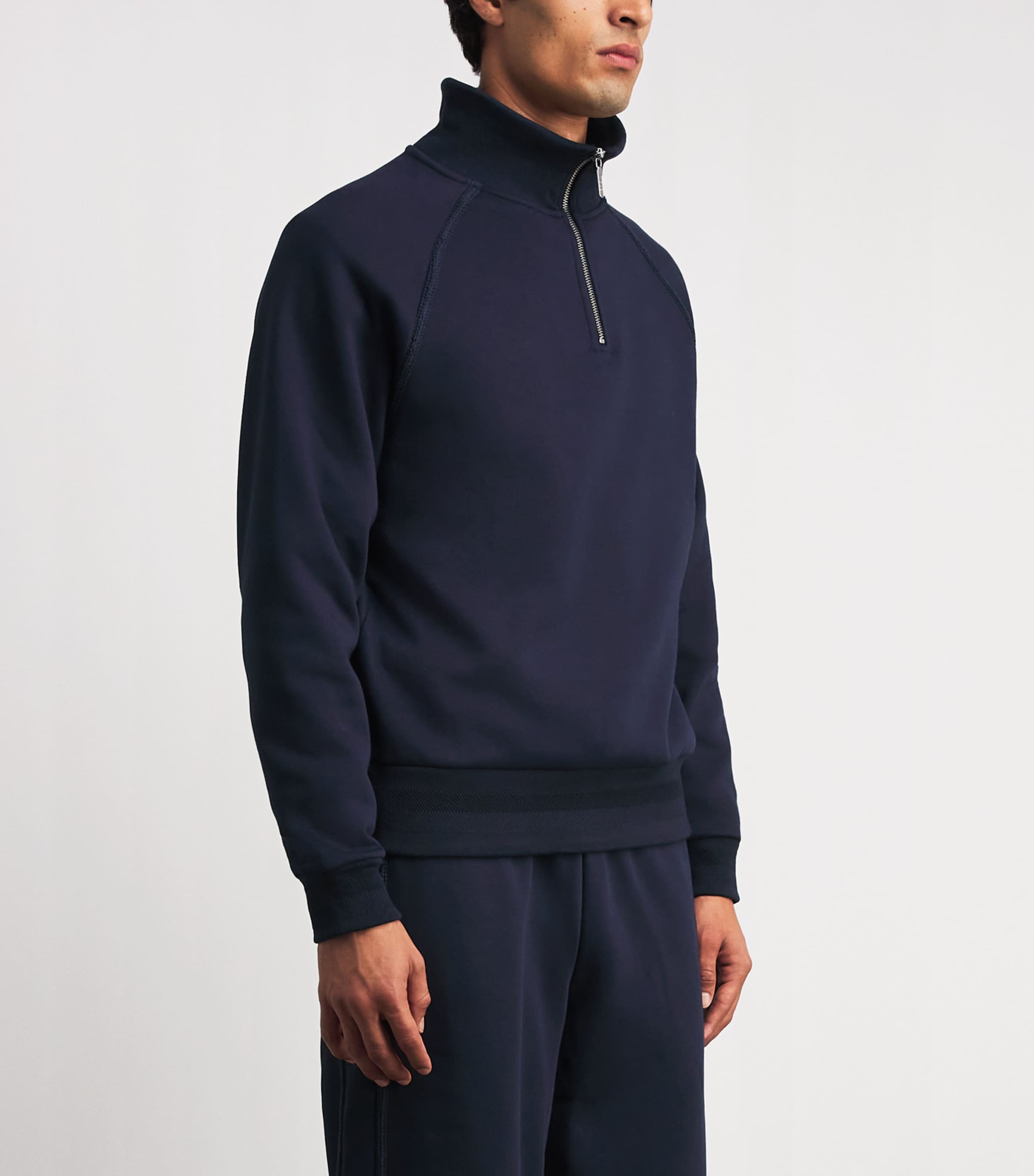 CHÉ Mens Varez Quarter-Zip Sweatshirt Navy Image 4