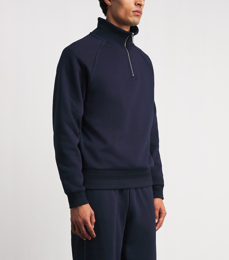CHÉ Mens Varez Quarter-Zip Sweatshirt Navy Image 4