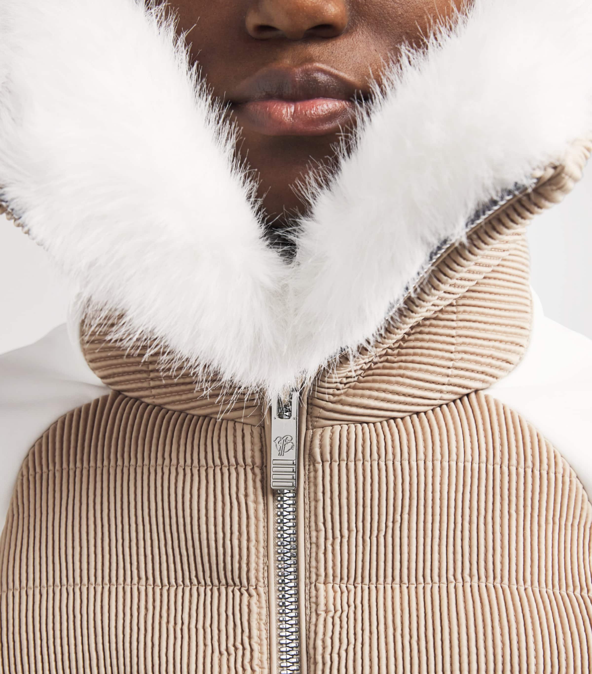 Water-Repellent Gitu Ski Jacket LATTE/NEIGE 1025 Image 6