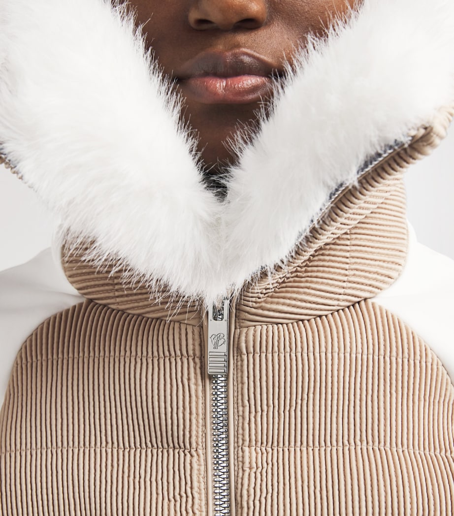 Water-Repellent Gitu Ski Jacket LATTE/NEIGE 1025 Image 6