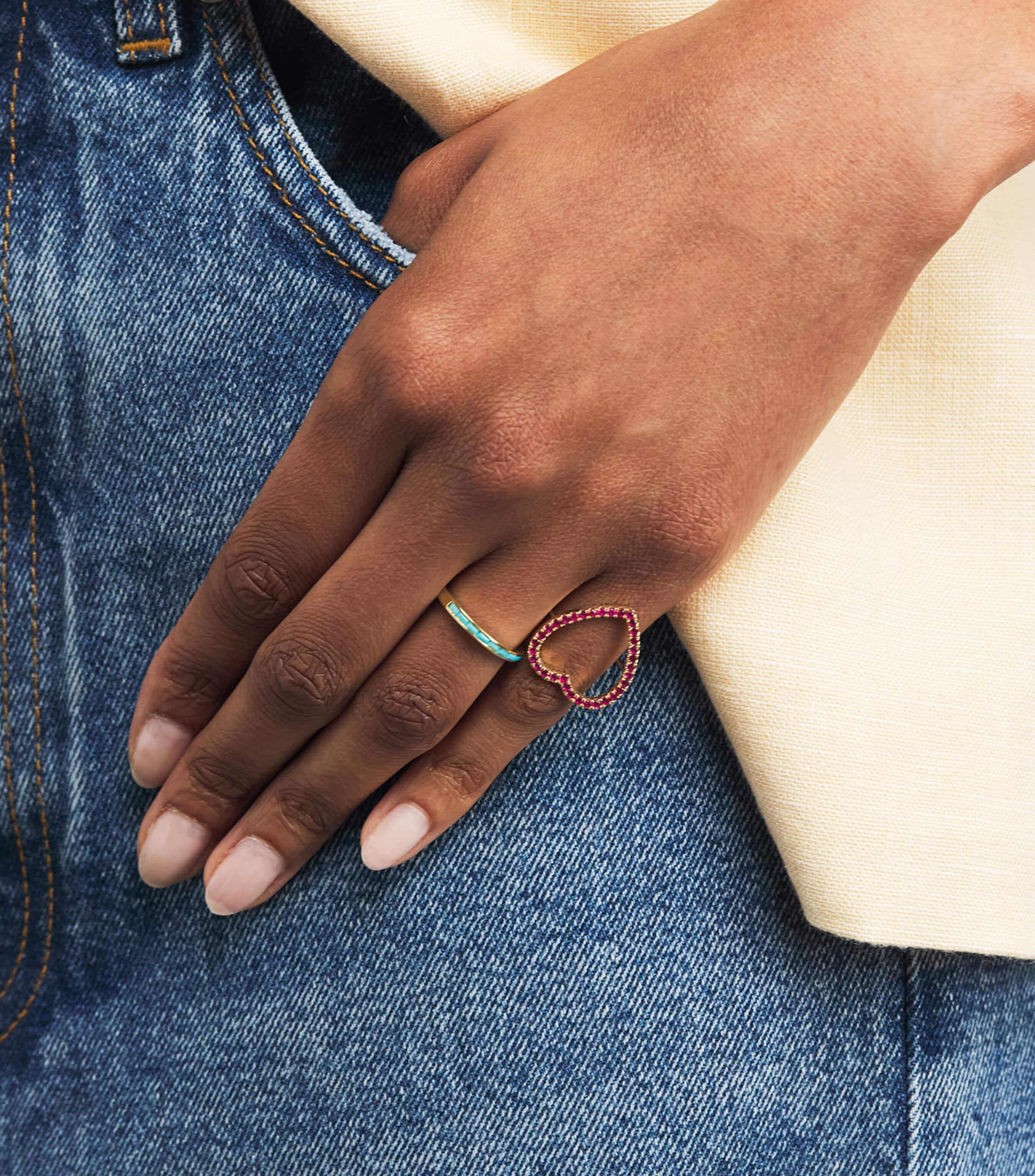 Yellow Gold and Turquoise Edith Ring YELLOW GOLD Image 2