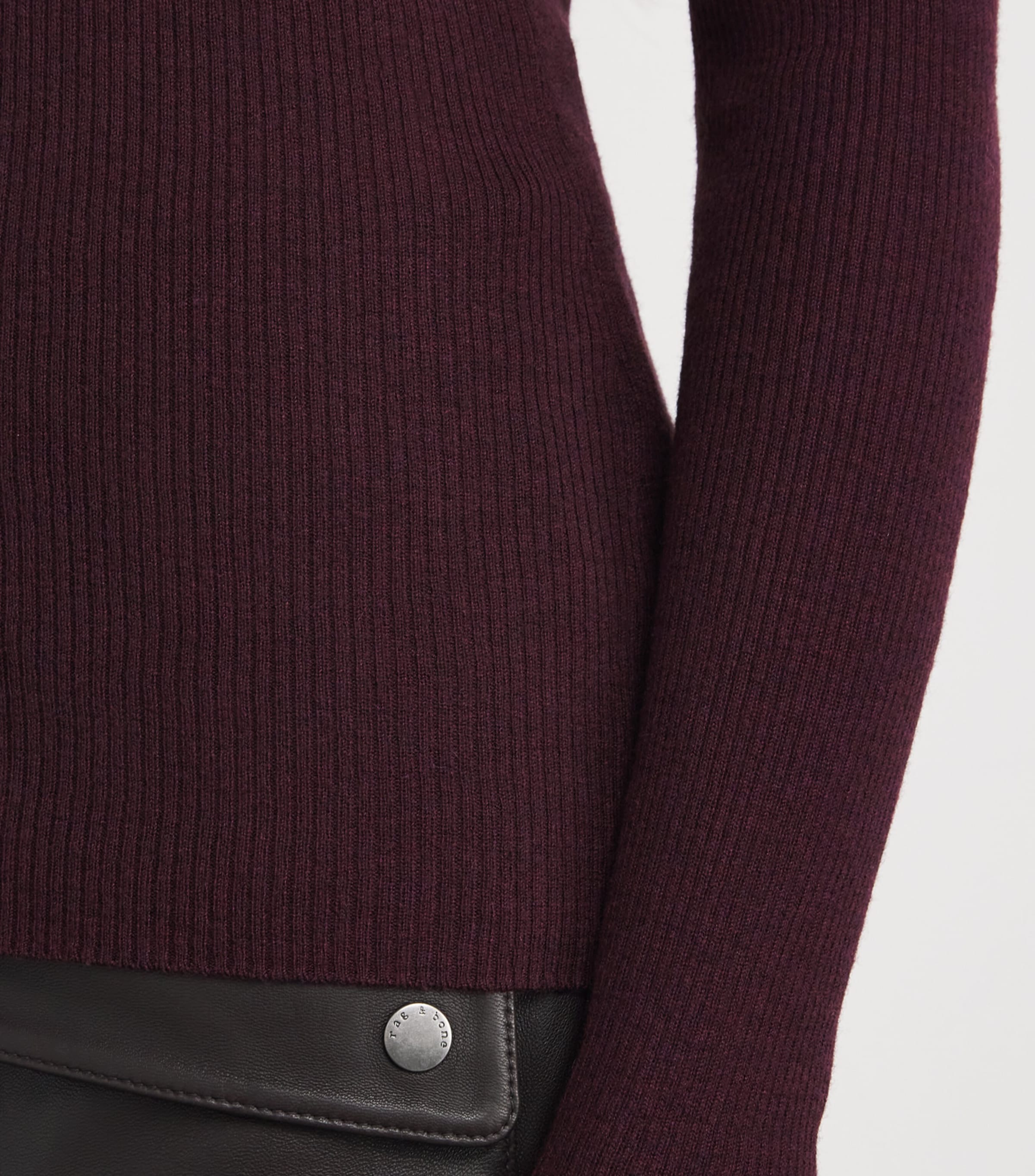 Wool-Silk Rollneck Sweater BURGUNDY Image 6